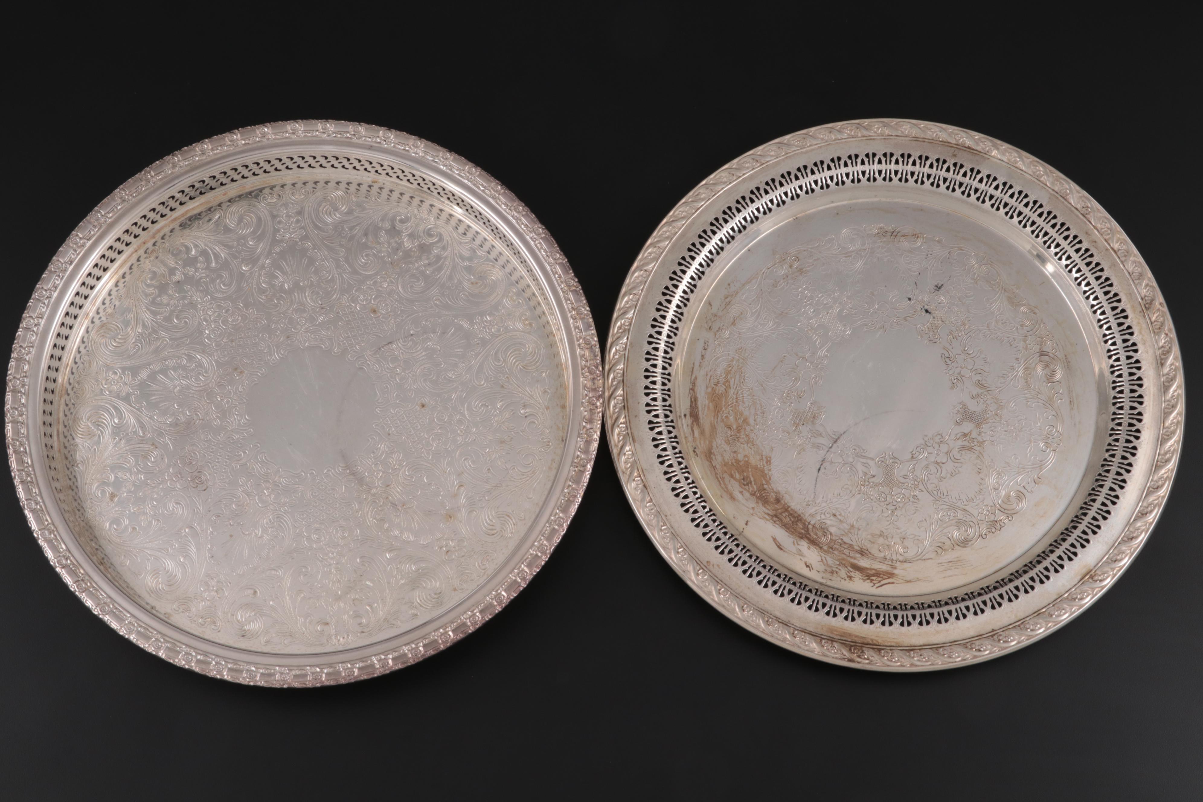 Wm. Rogers and Sons "Spring Flower" and Other Silver Plate Serving Pieces