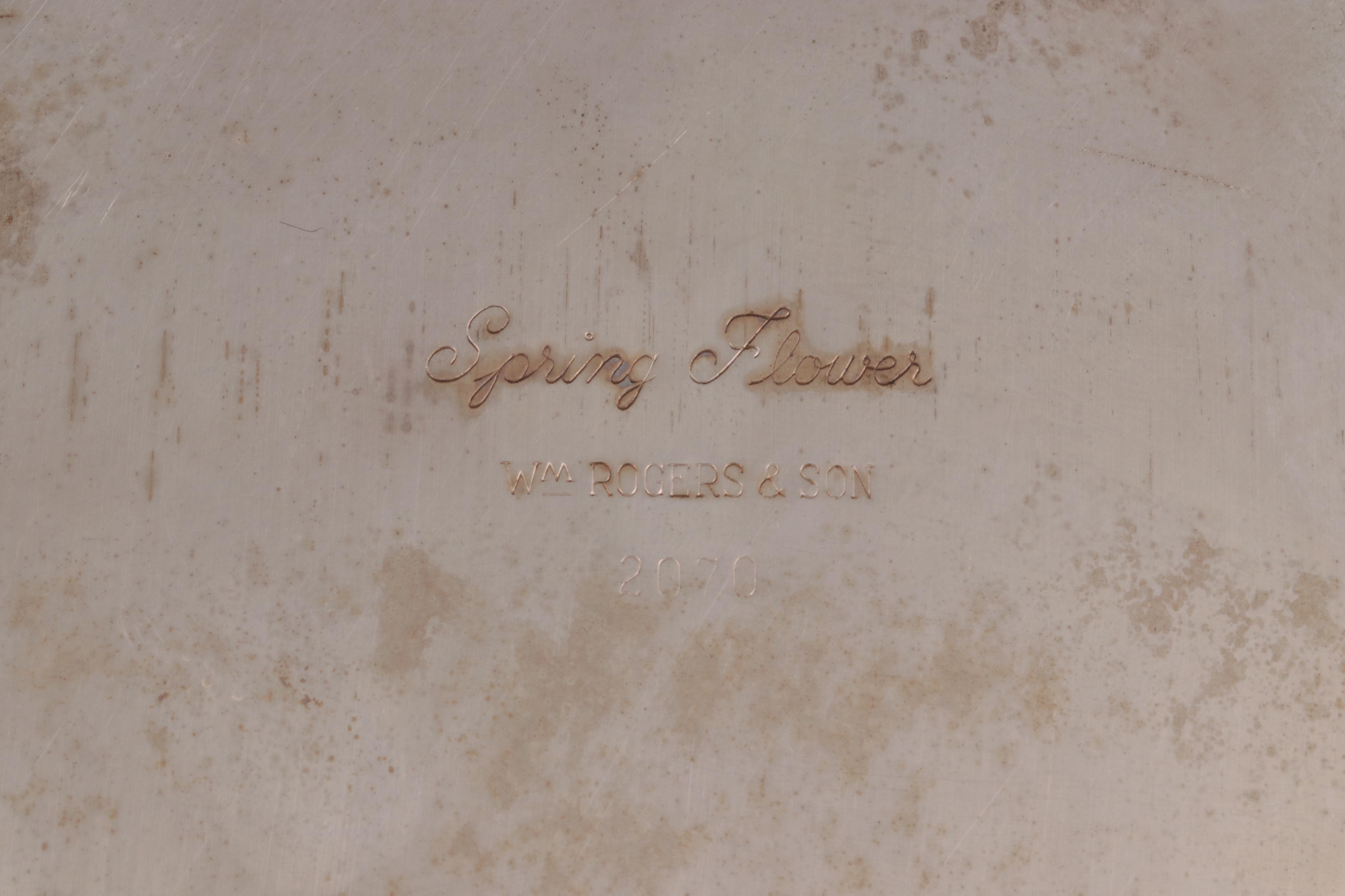 Wm. Rogers and Sons "Spring Flower" and Other Silver Plate Serving Pieces