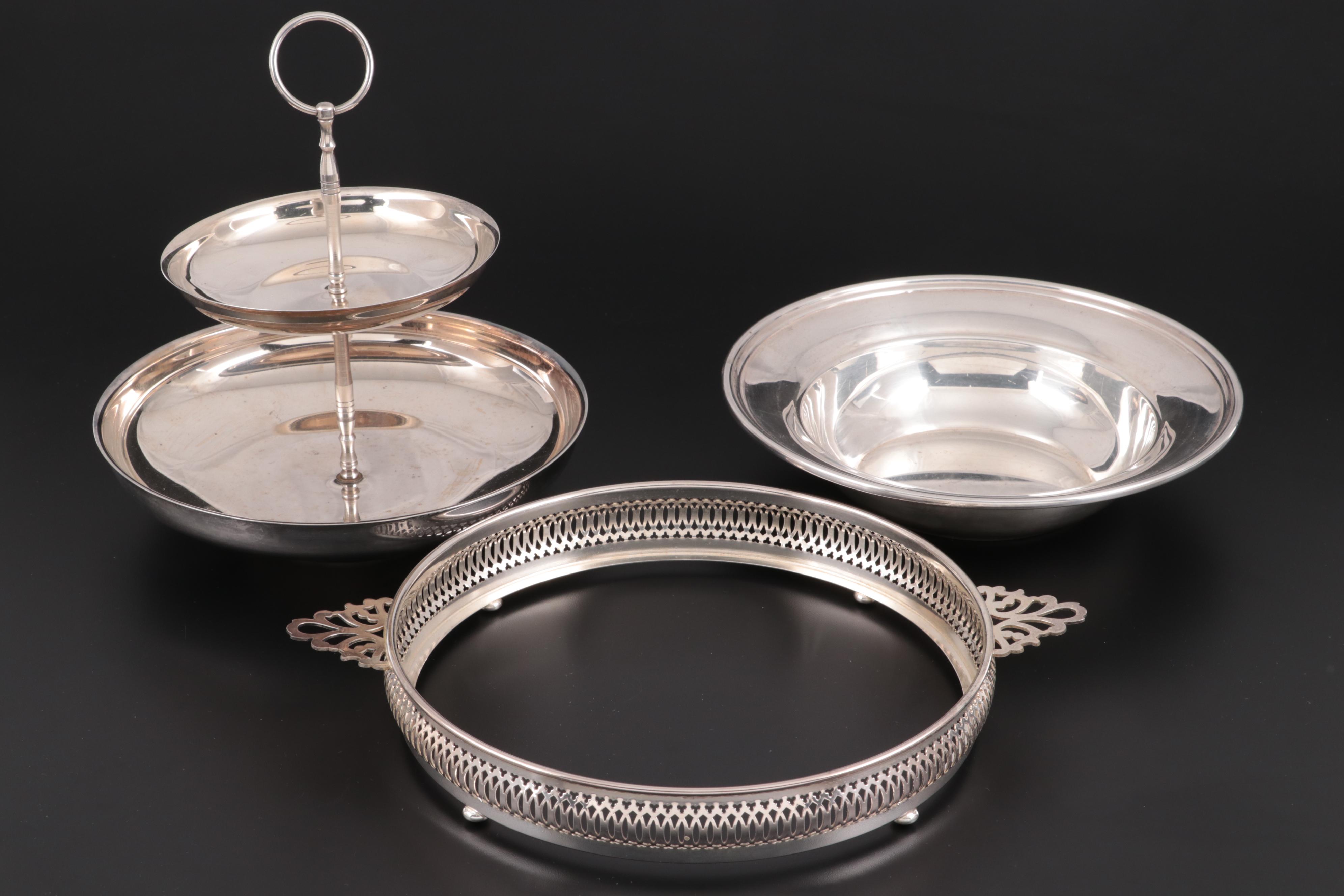 Wm. Rogers and Sons "Spring Flower" and Other Silver Plate Serving Pieces