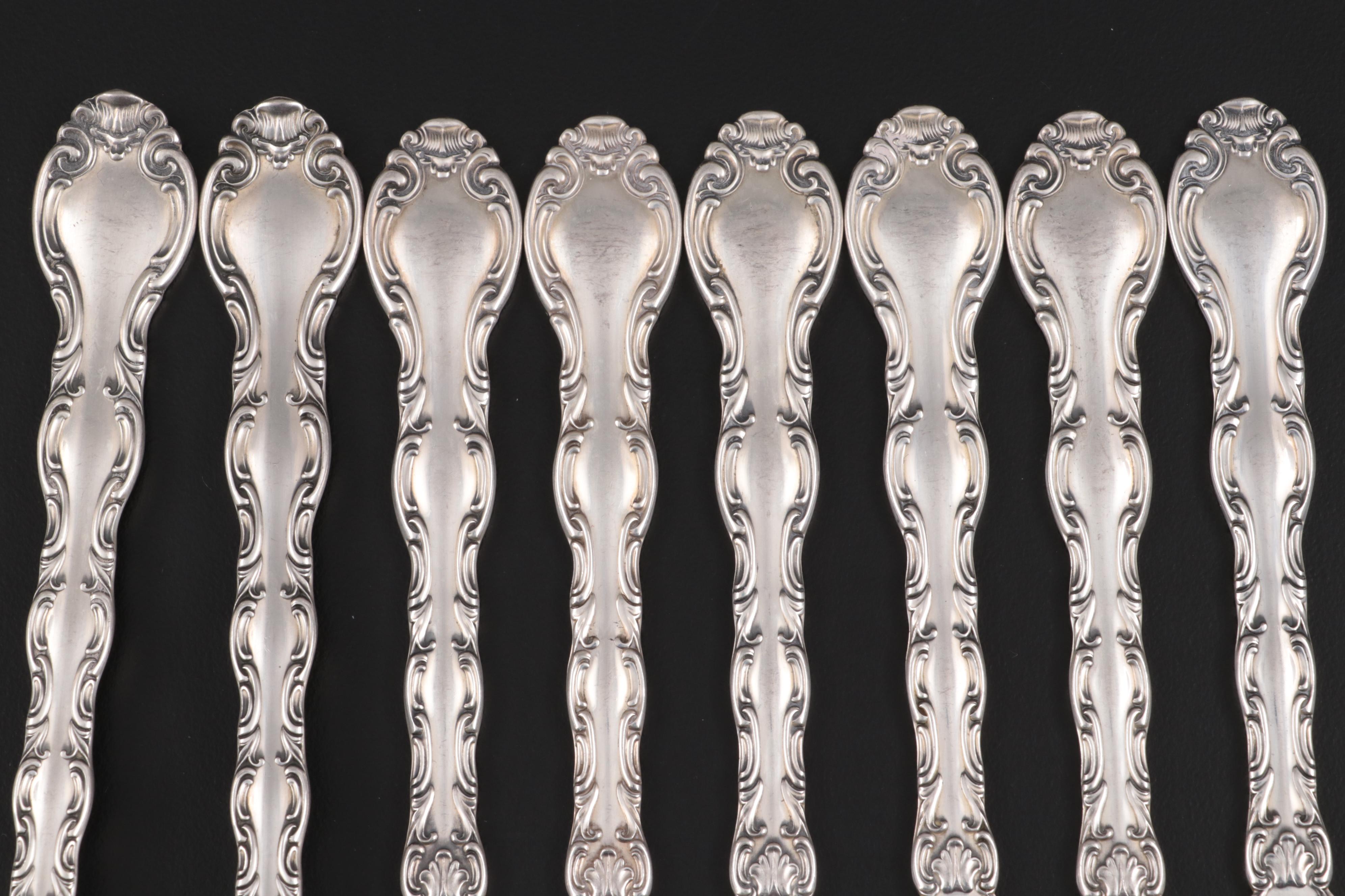 Alvin "French Scroll" Sterling Silver Flatware, Mid to Late 20th Century