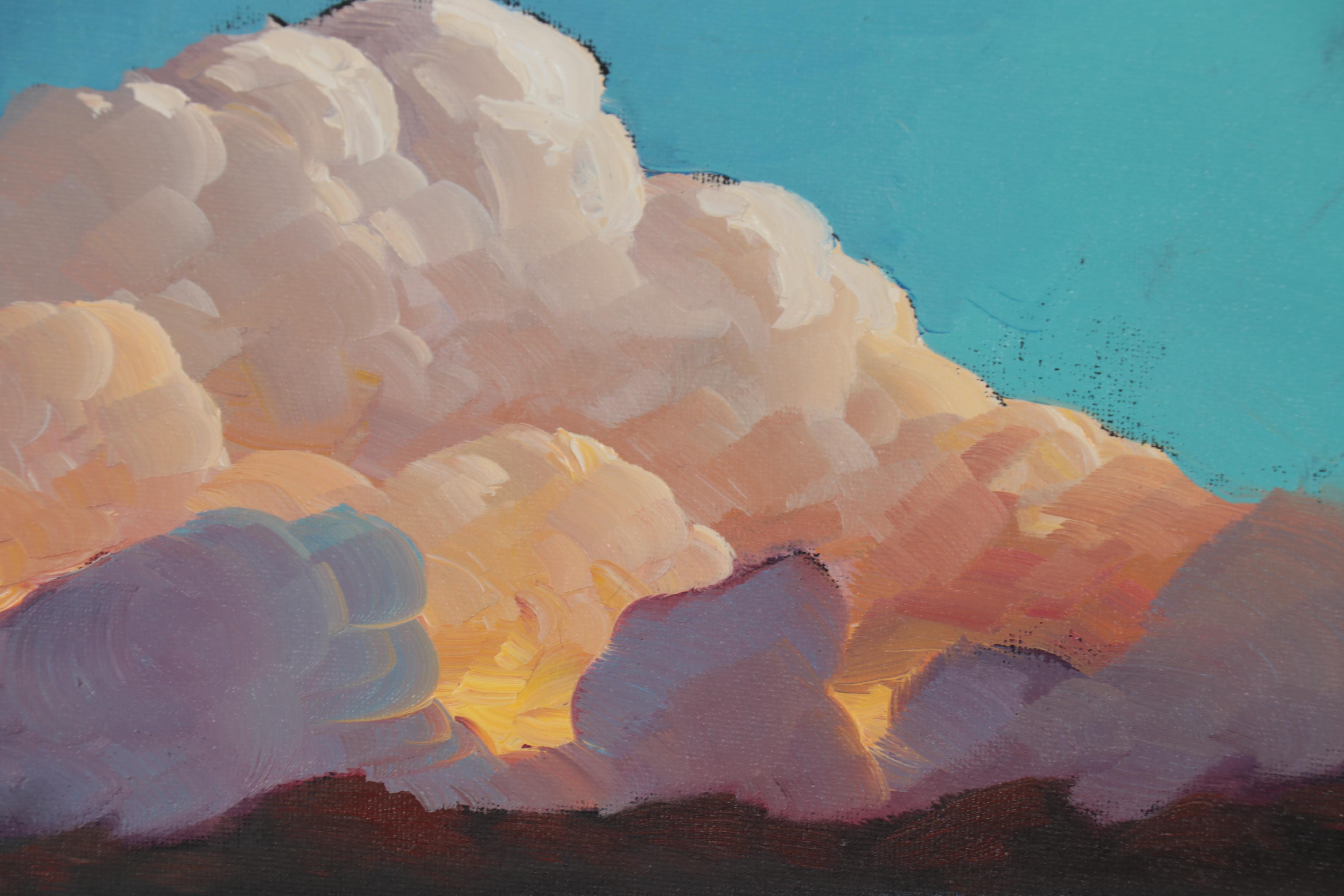 William Hawkins Landscape Oil Painting of Pink Clouds, 21st Century