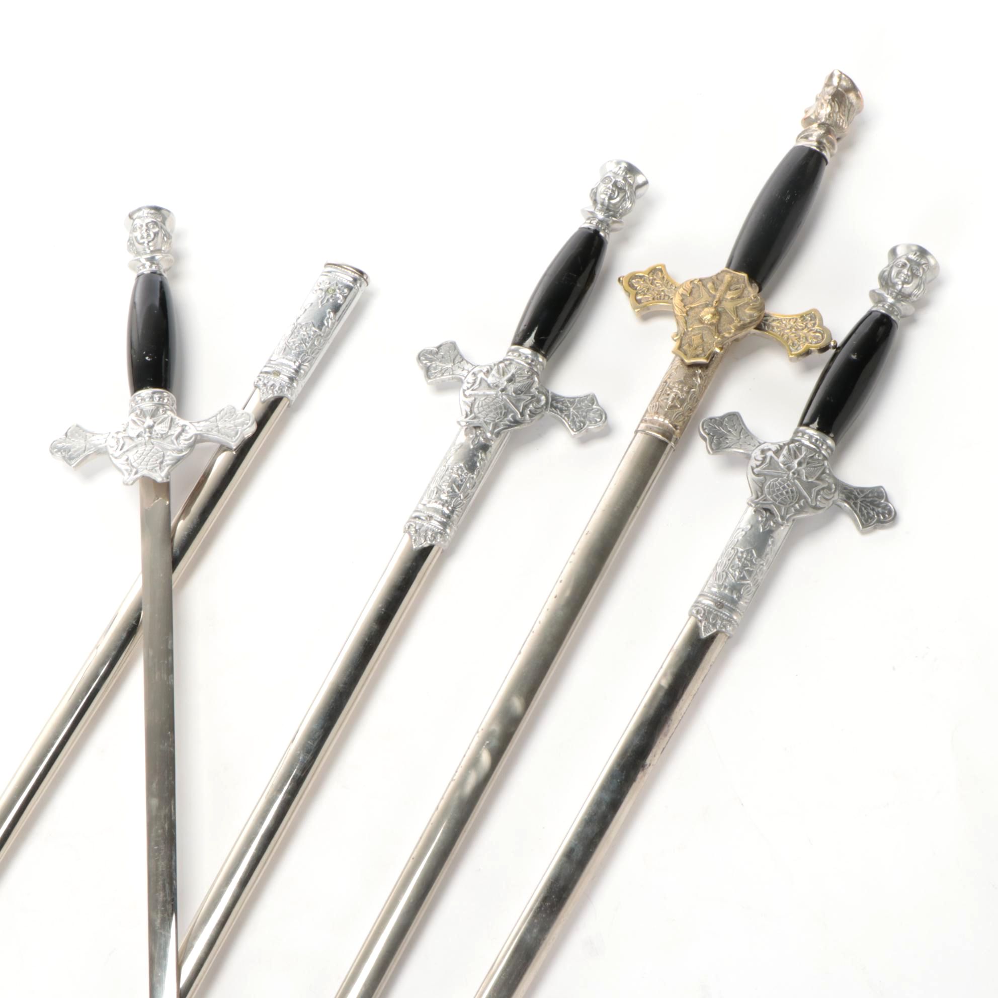 Ceremonial Knights of Columbus Dress Swords in Scabbards