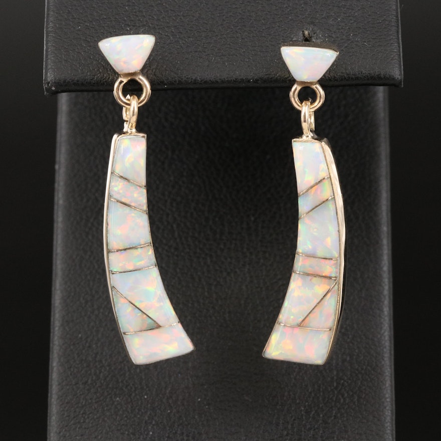 14K Opal Inlay Earrings