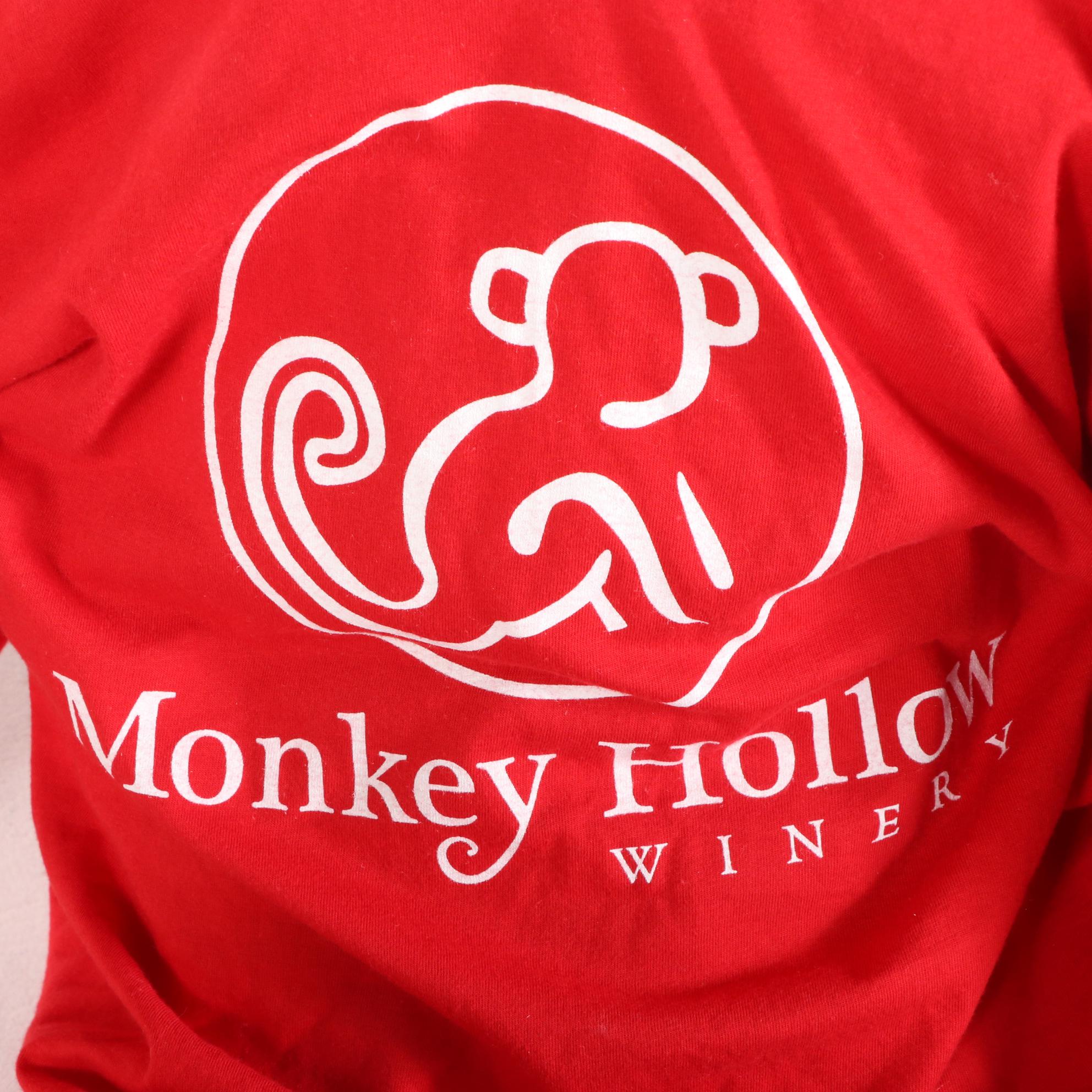 Monkey Hollow Winery Painted Cornhole Game and Oversized Sock Monkey