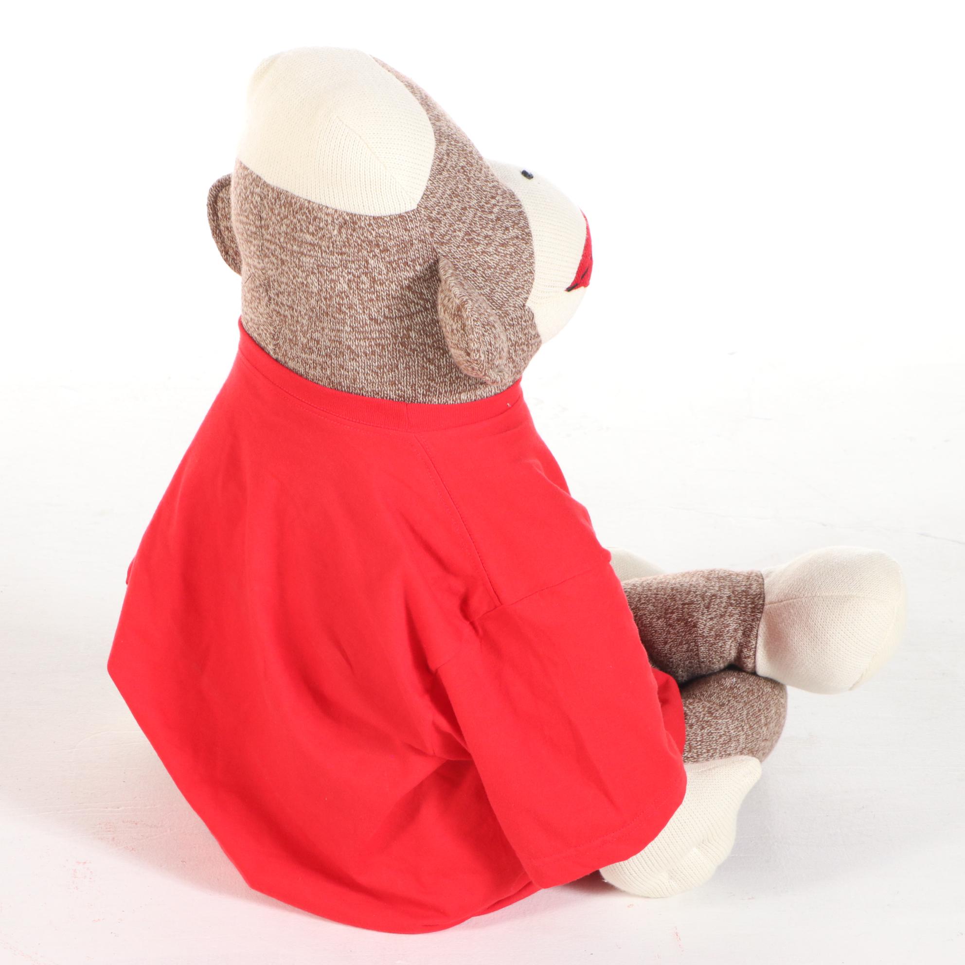 Monkey Hollow Winery Painted Cornhole Game and Oversized Sock Monkey