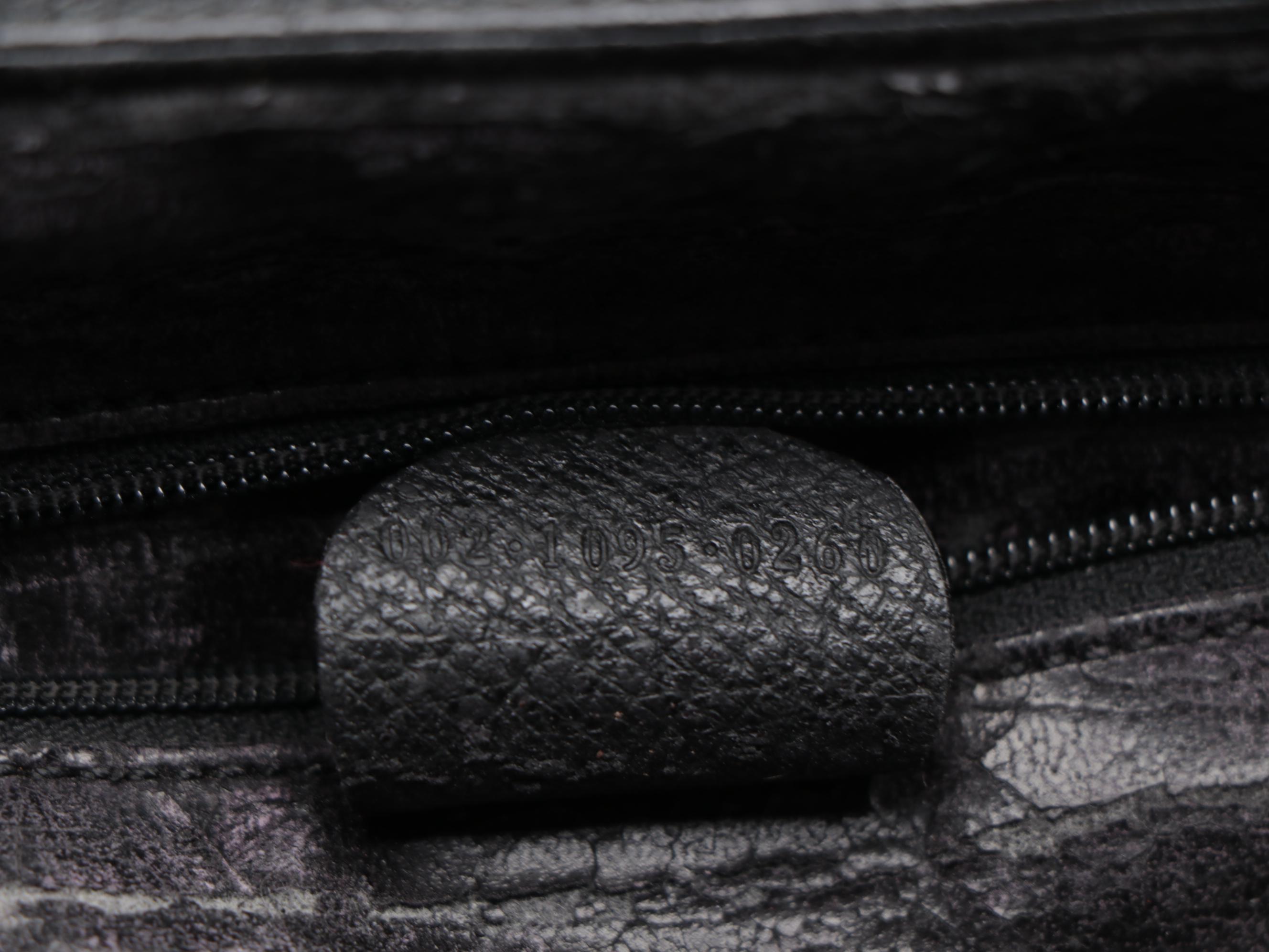 Gucci Bamboo Diana Tote Bag in Black Suede and Leather