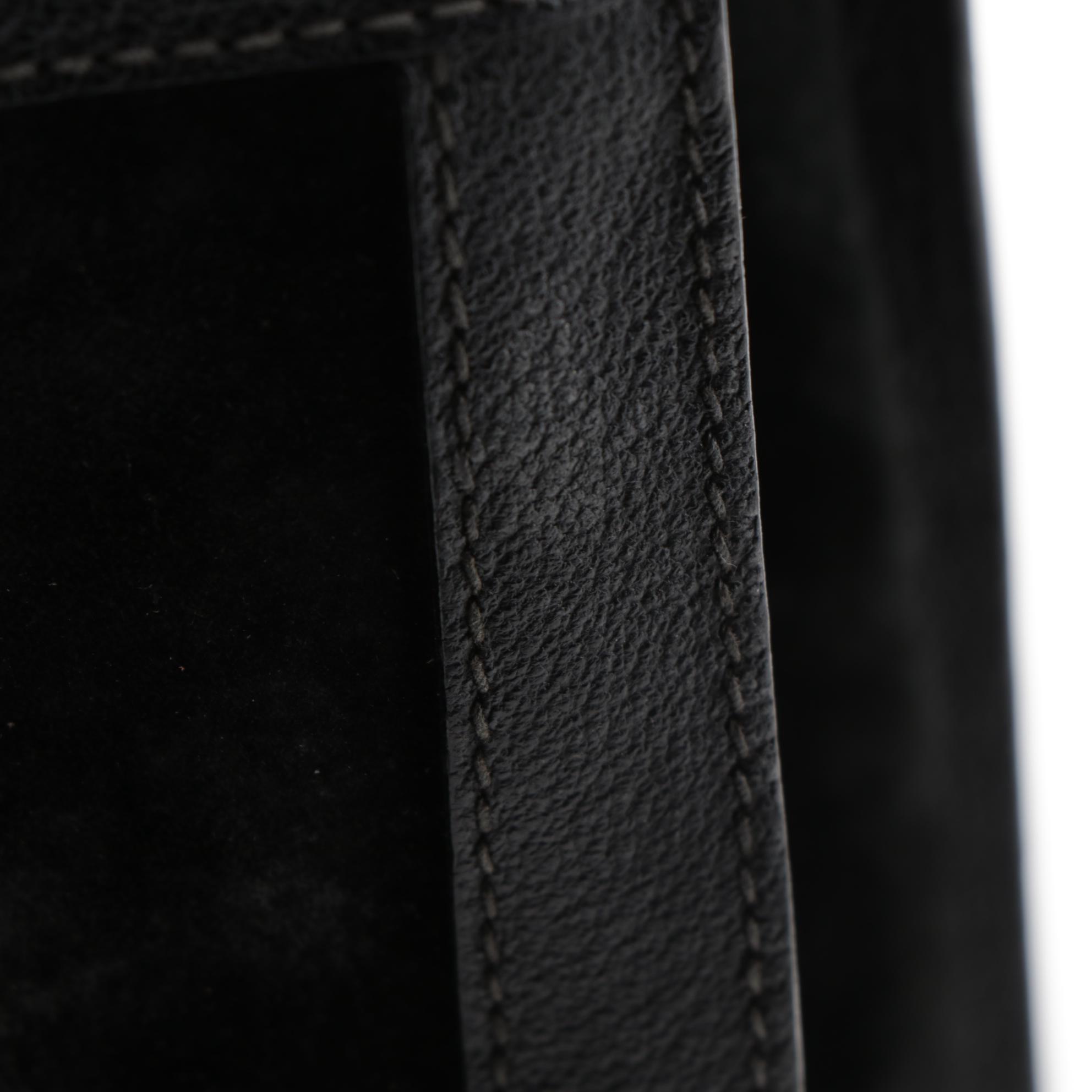 Gucci Bamboo Diana Tote Bag in Black Suede and Leather