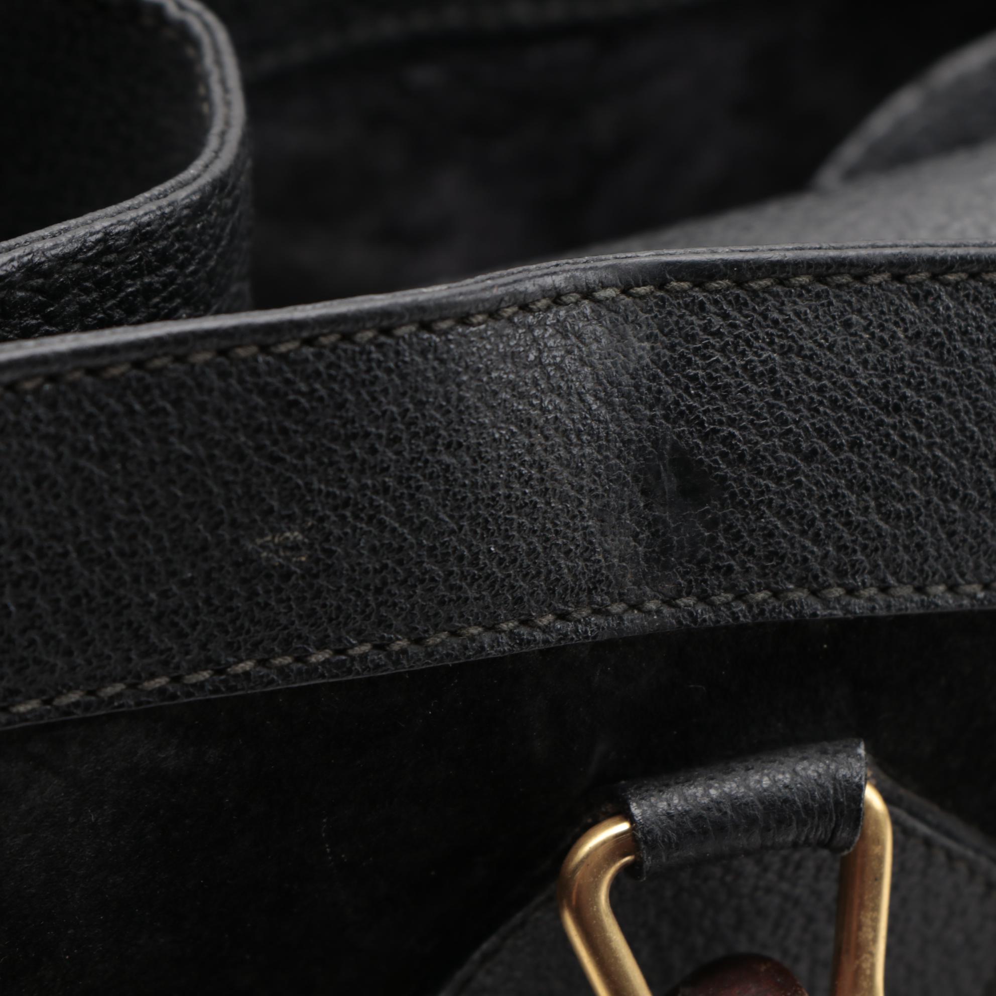 Gucci Bamboo Diana Tote Bag in Black Suede and Leather