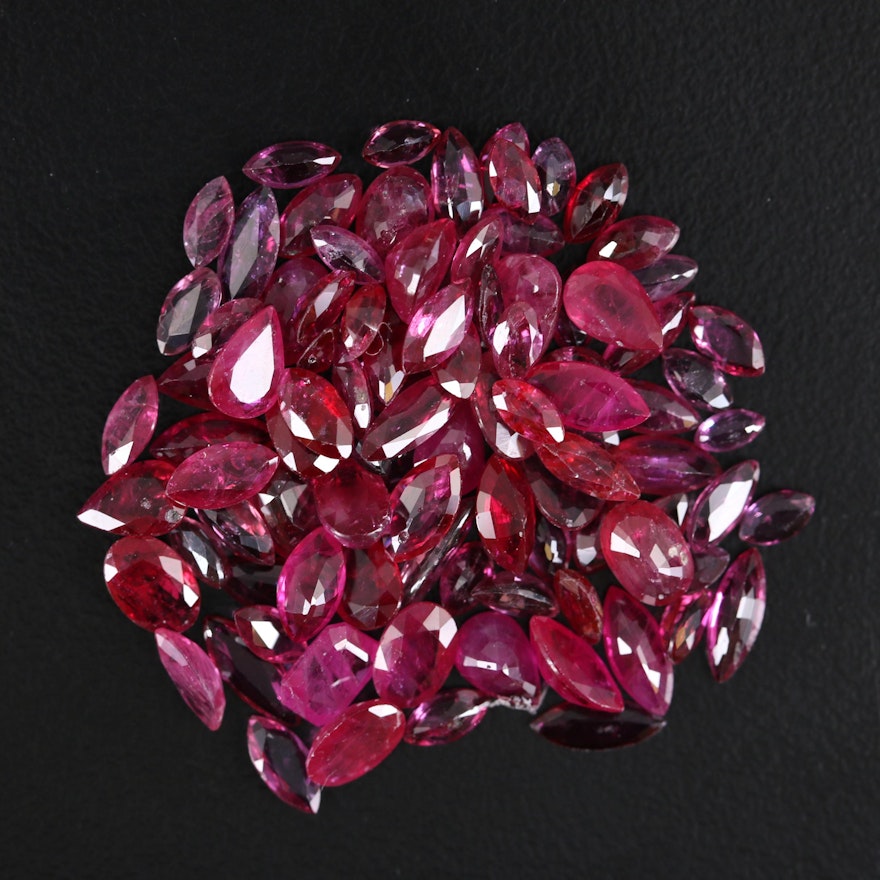 Loose 29.80 CTW Mixed Faceted Rubies