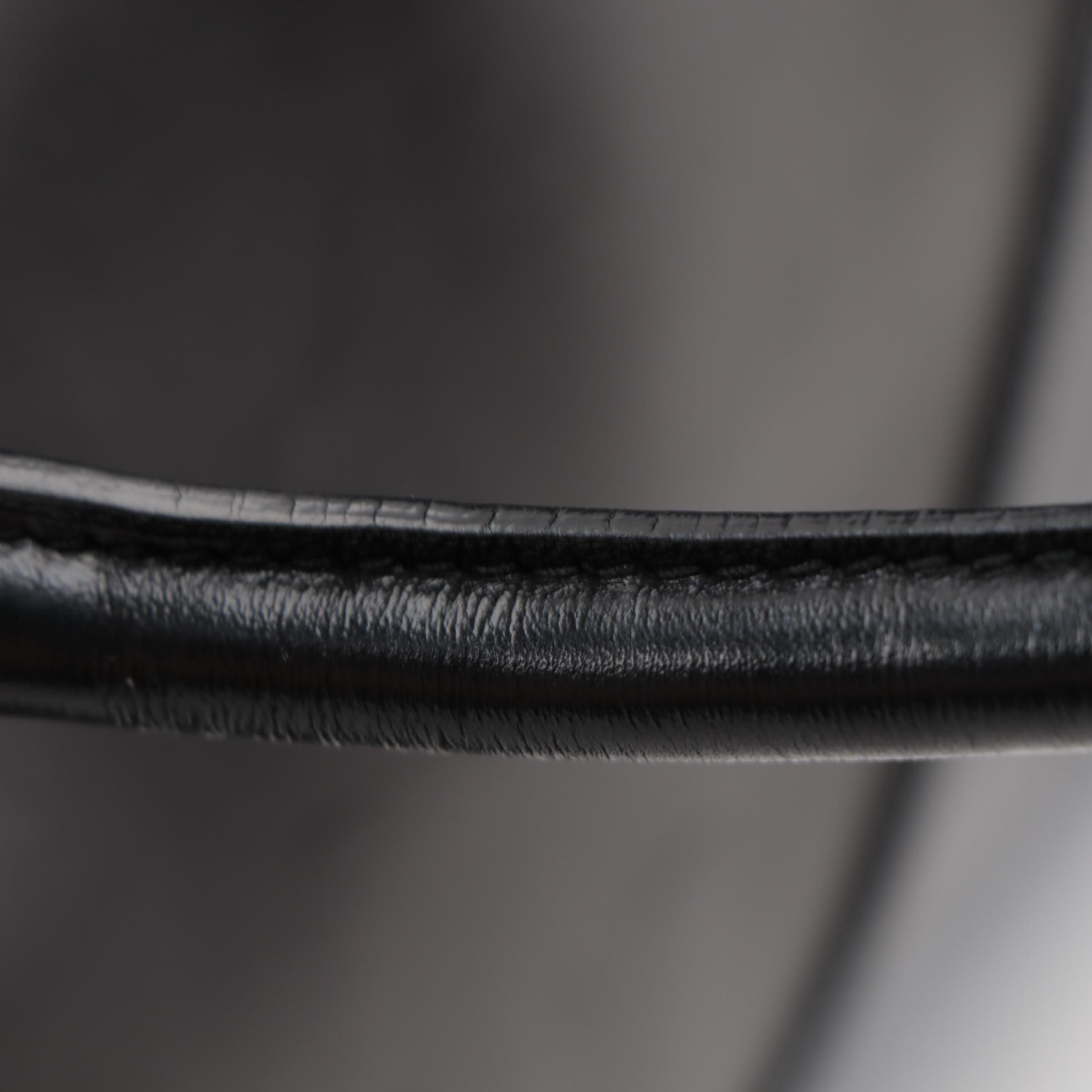 Prada Vitello Drive Perforated Bowler Bag in Black Leather