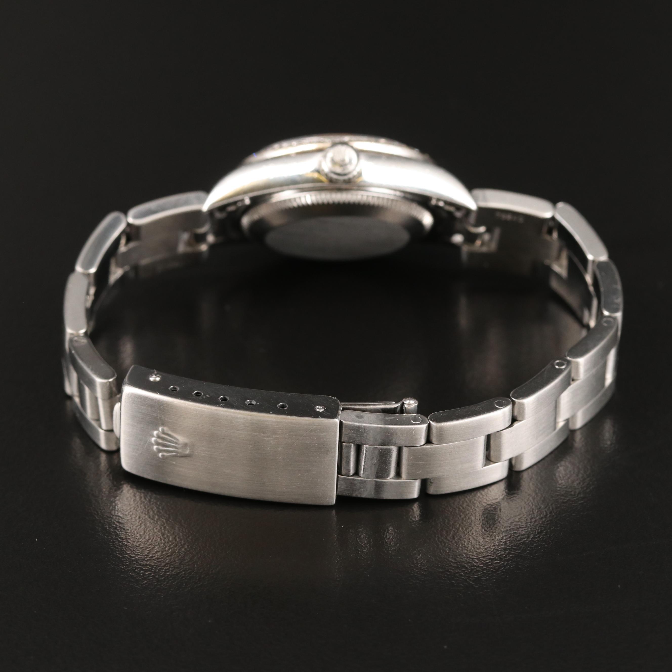 2002 Rolex Oyster Perpetual Watch with Diamond Dial and Bezel