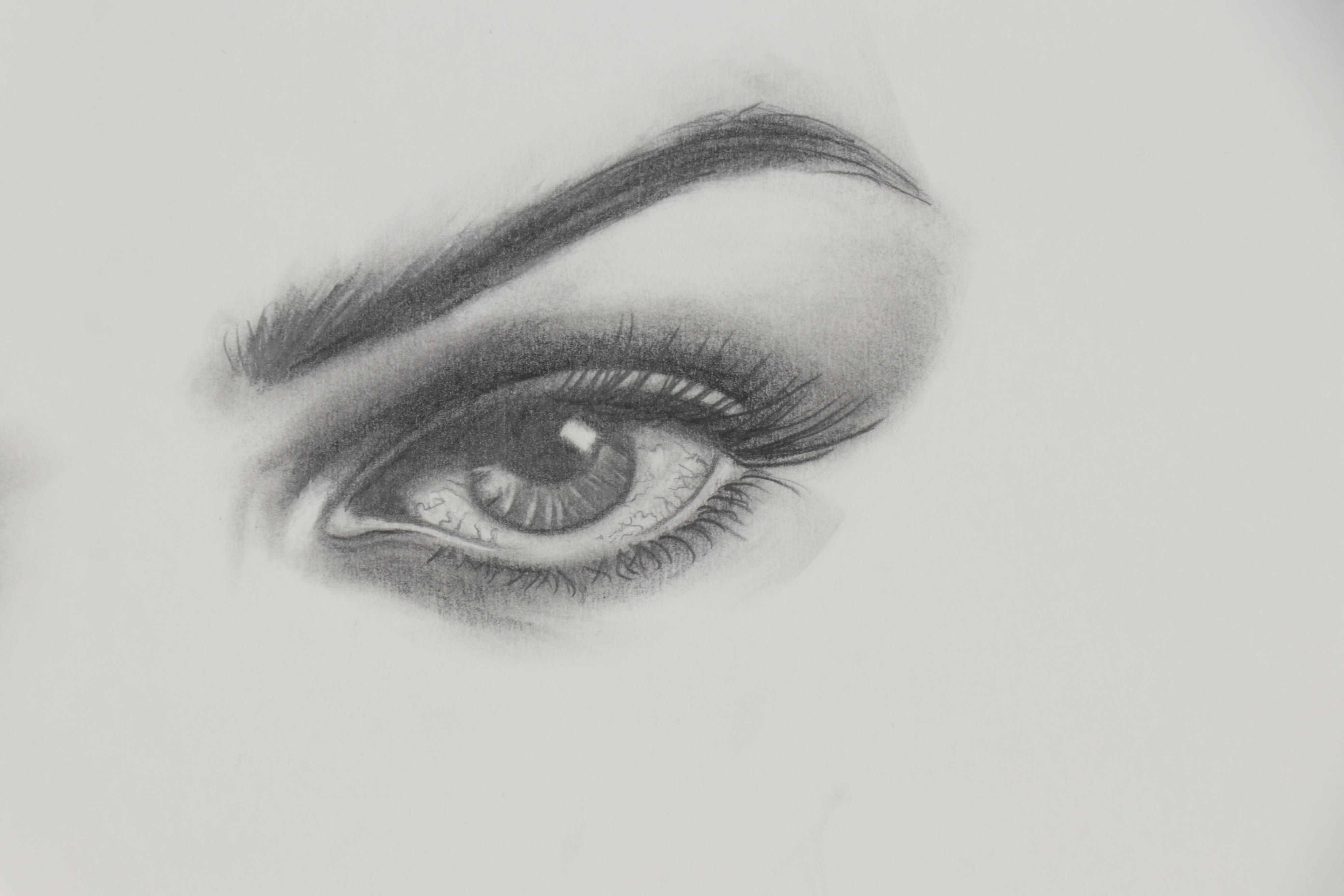 Graphite Half Portrait Drawing, 21st Century