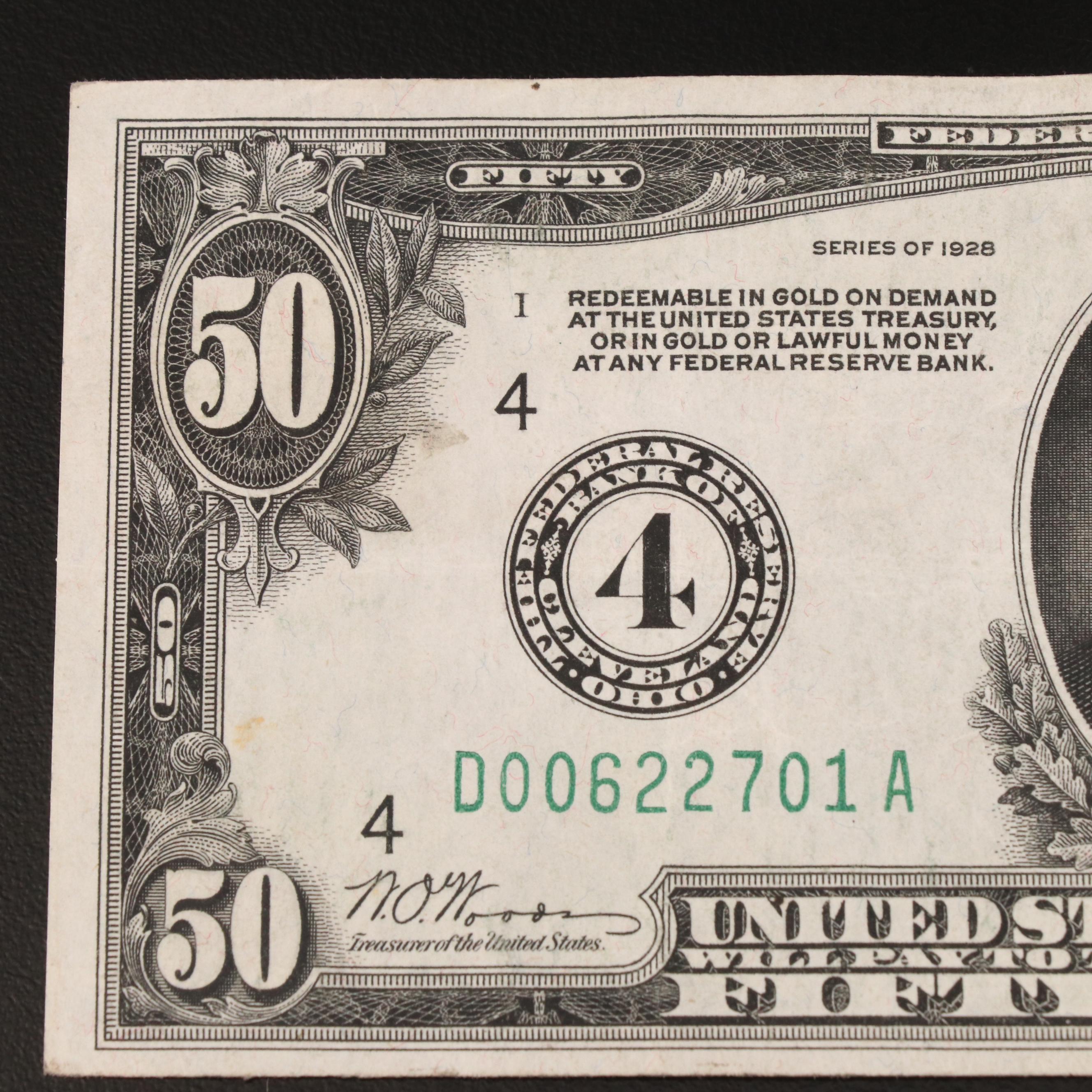Series of 1928 $50 Federal Reserve Note