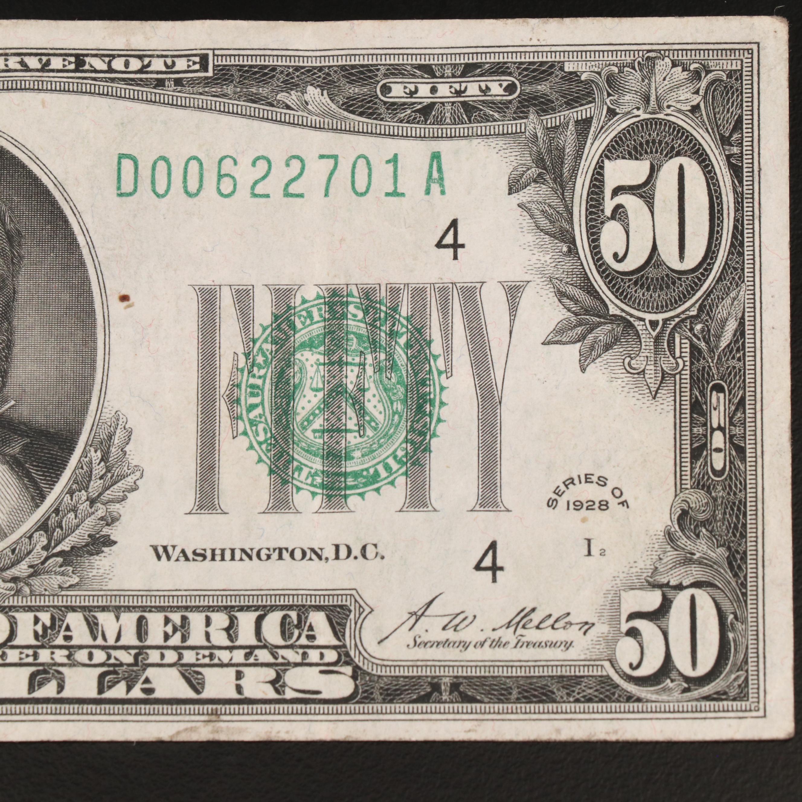 Series of 1928 $50 Federal Reserve Note