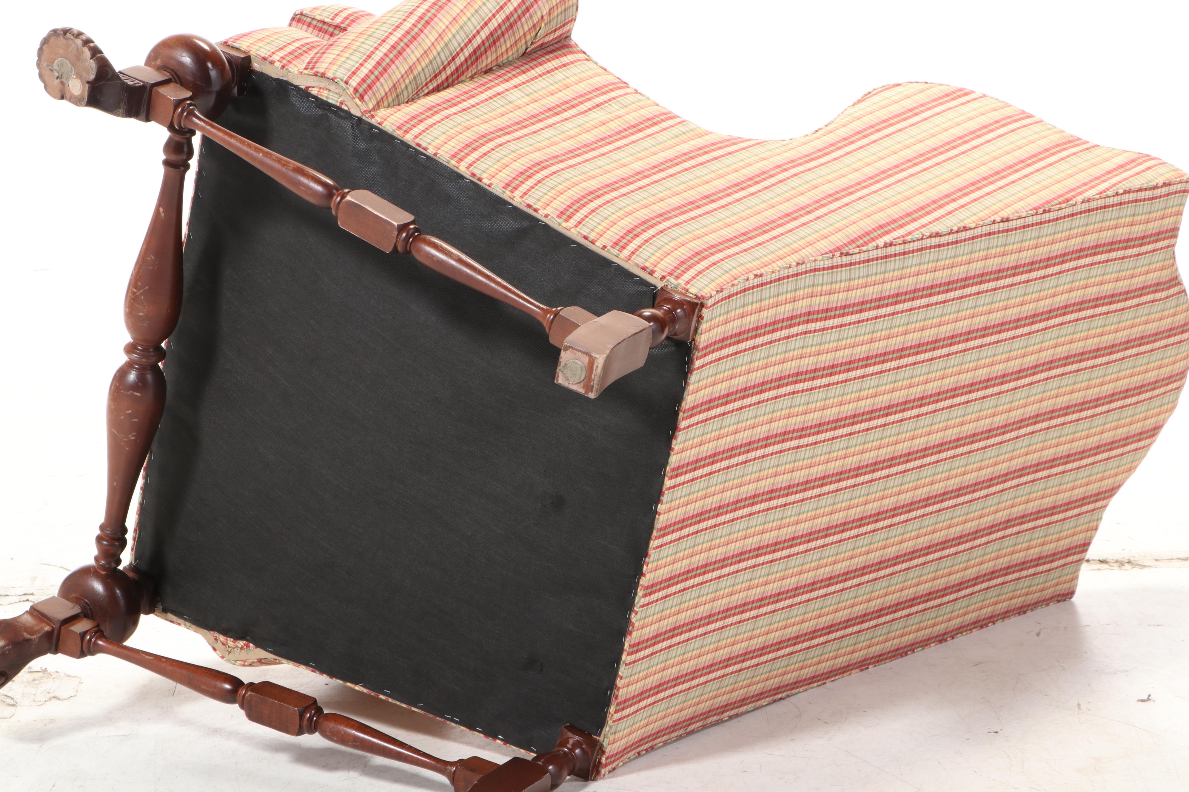 George II Style Wingback Armchair with Spanish Foot