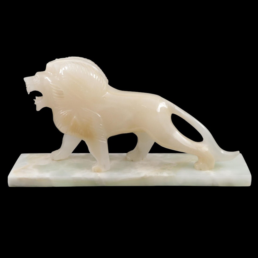 Carved Onyx Lion Figurine