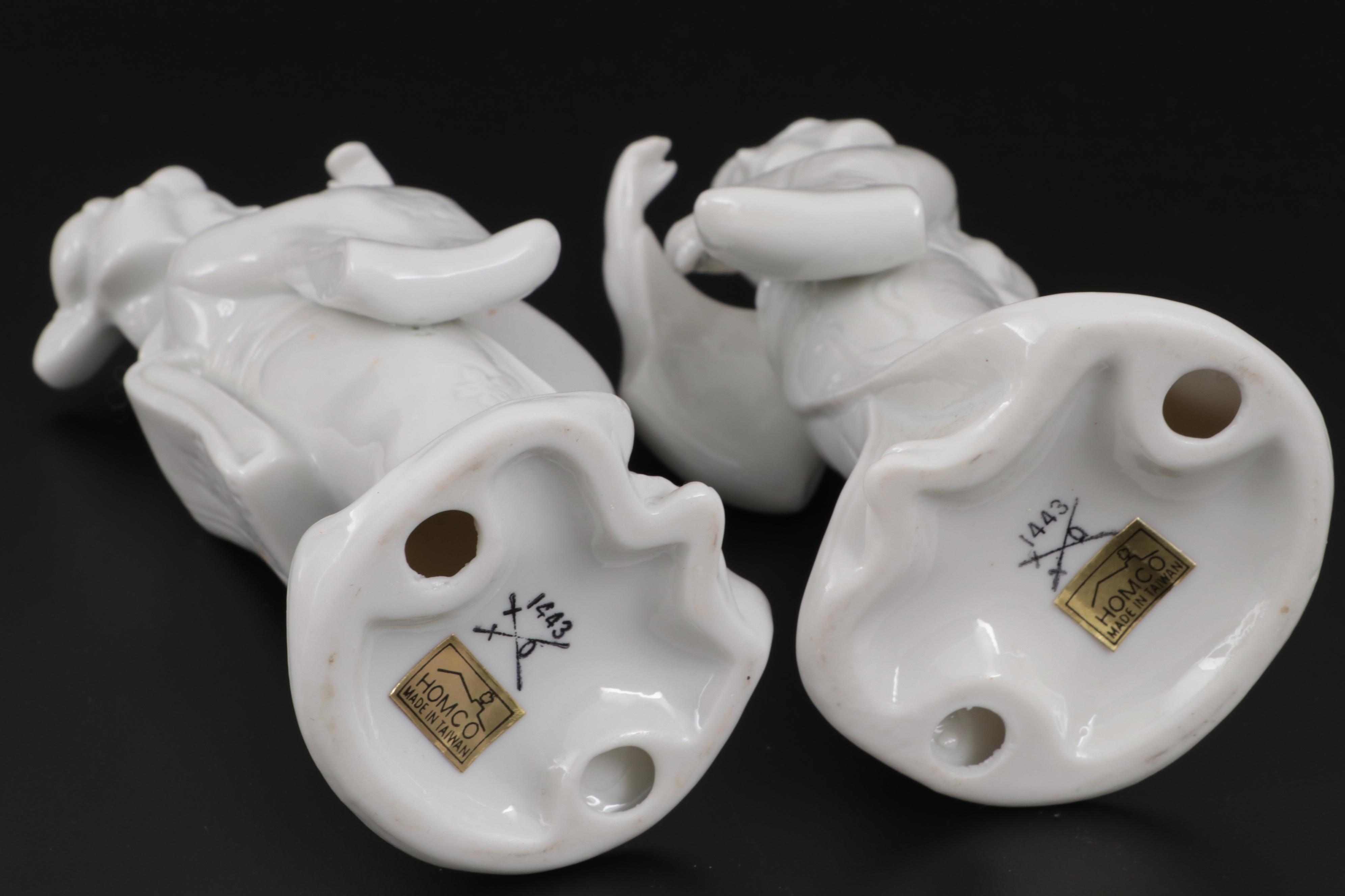 Homco  Imports Blanc de Chine Porcelain Dancing Figurines, Late 20th Century