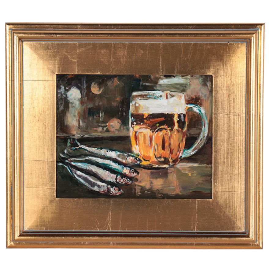 Adam Deda Oil Painting "Still Life with a Beer Mug," 2020