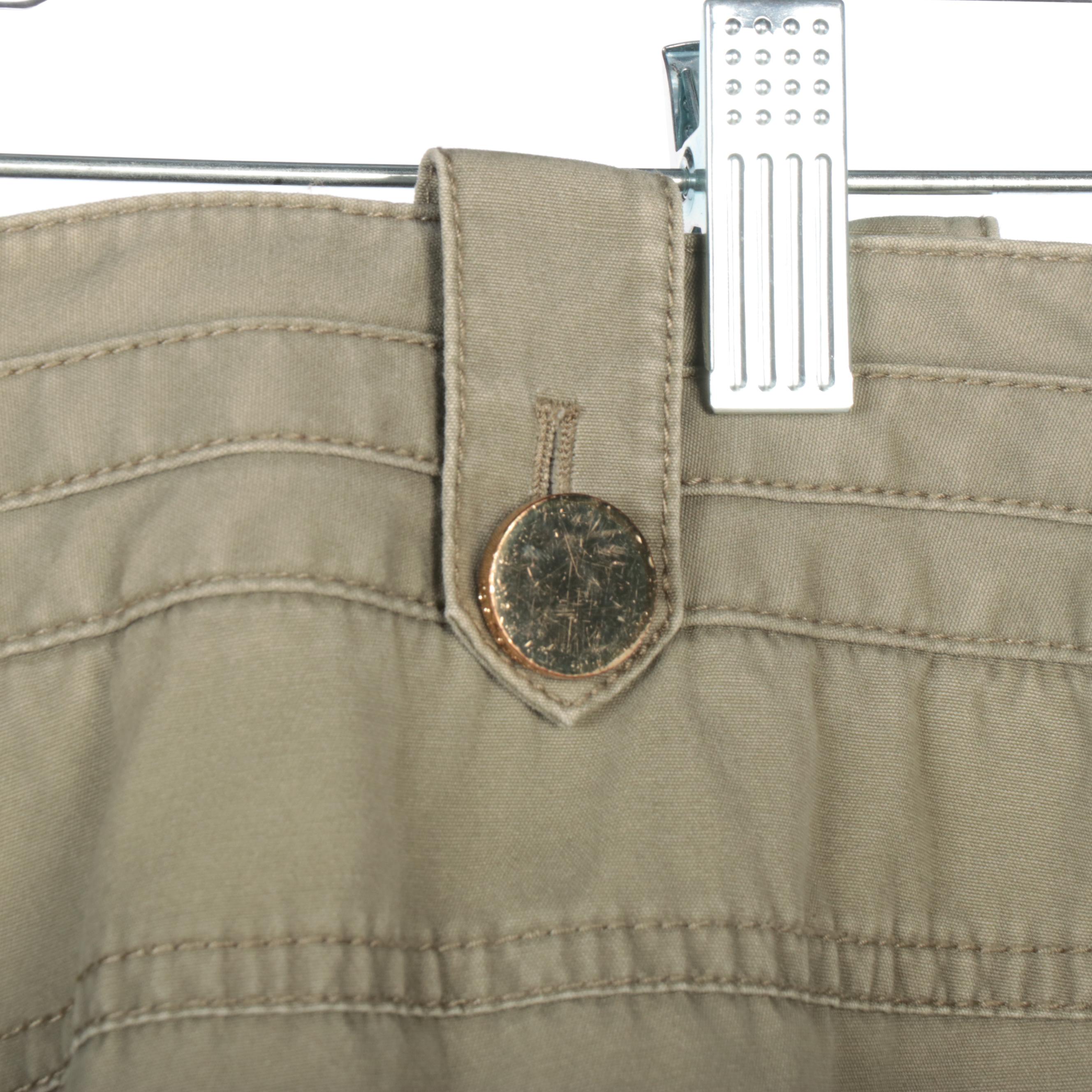 Tory Burch Khaki Green Cotton Cargo Pants