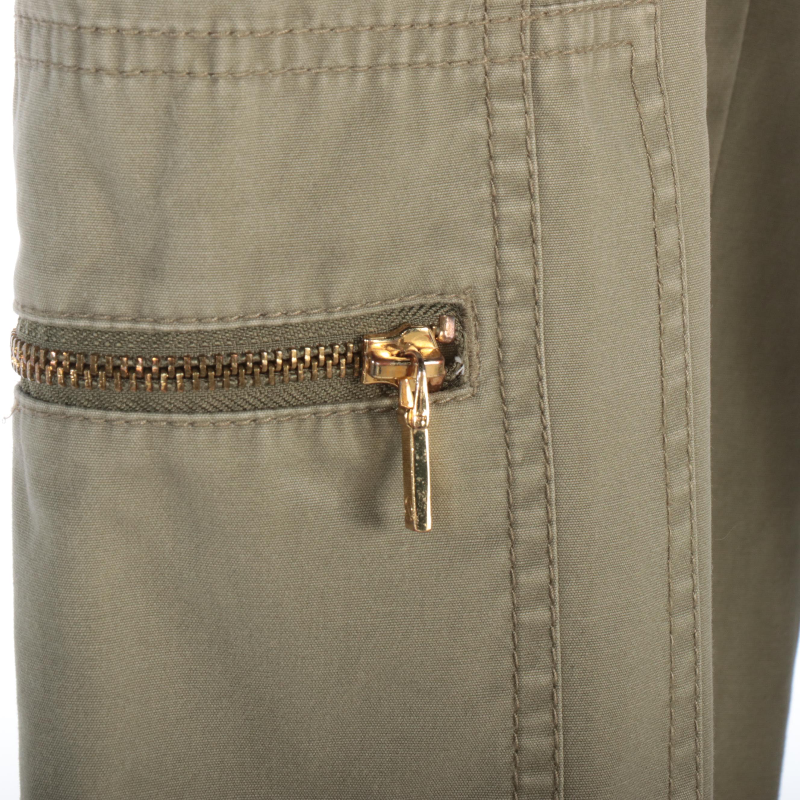 Tory Burch Khaki Green Cotton Cargo Pants