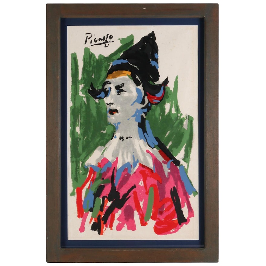 Serigraph after Pablo Picasso of Harlequin, Mid-20th Century