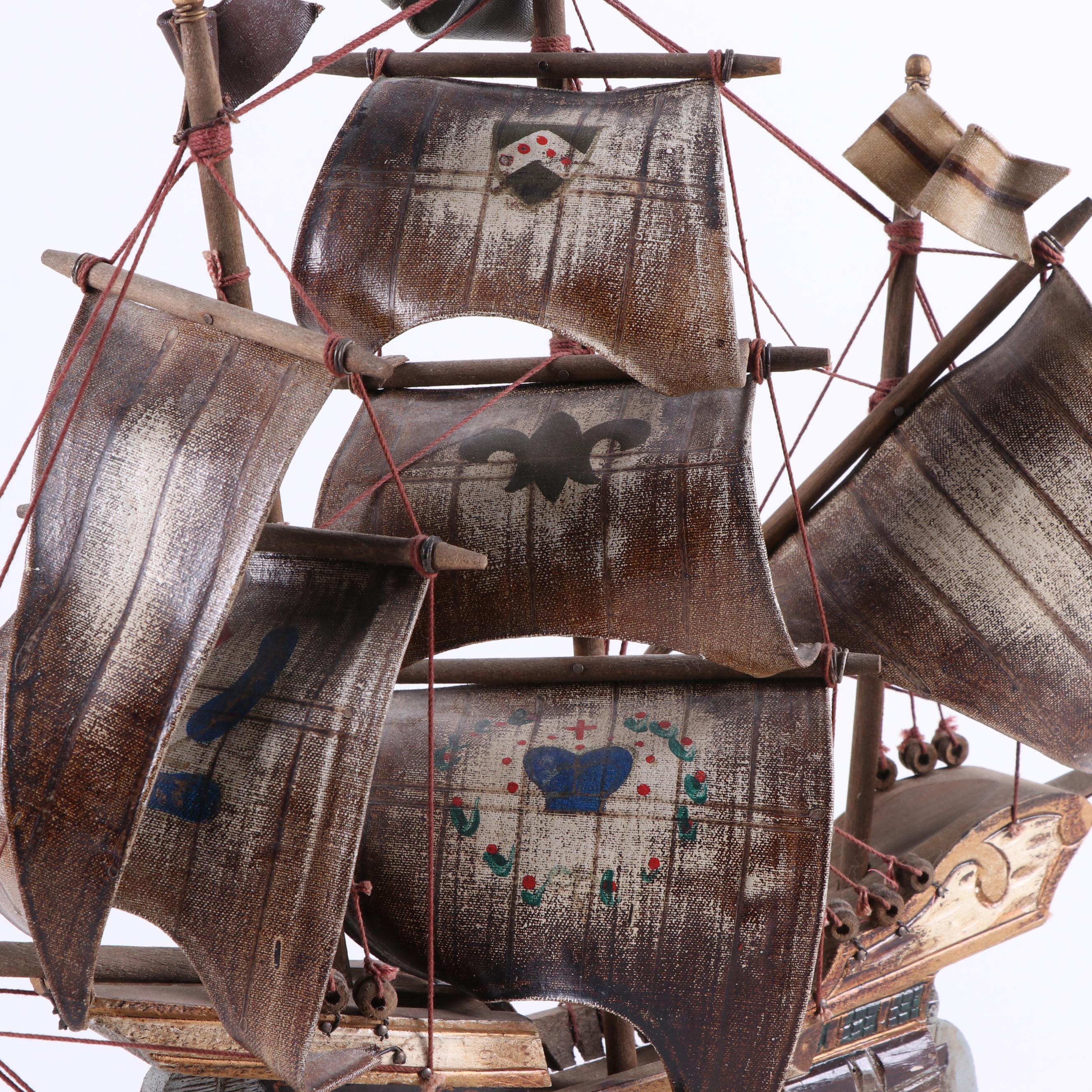 Wood and Canvas Spanish Galleon Model
