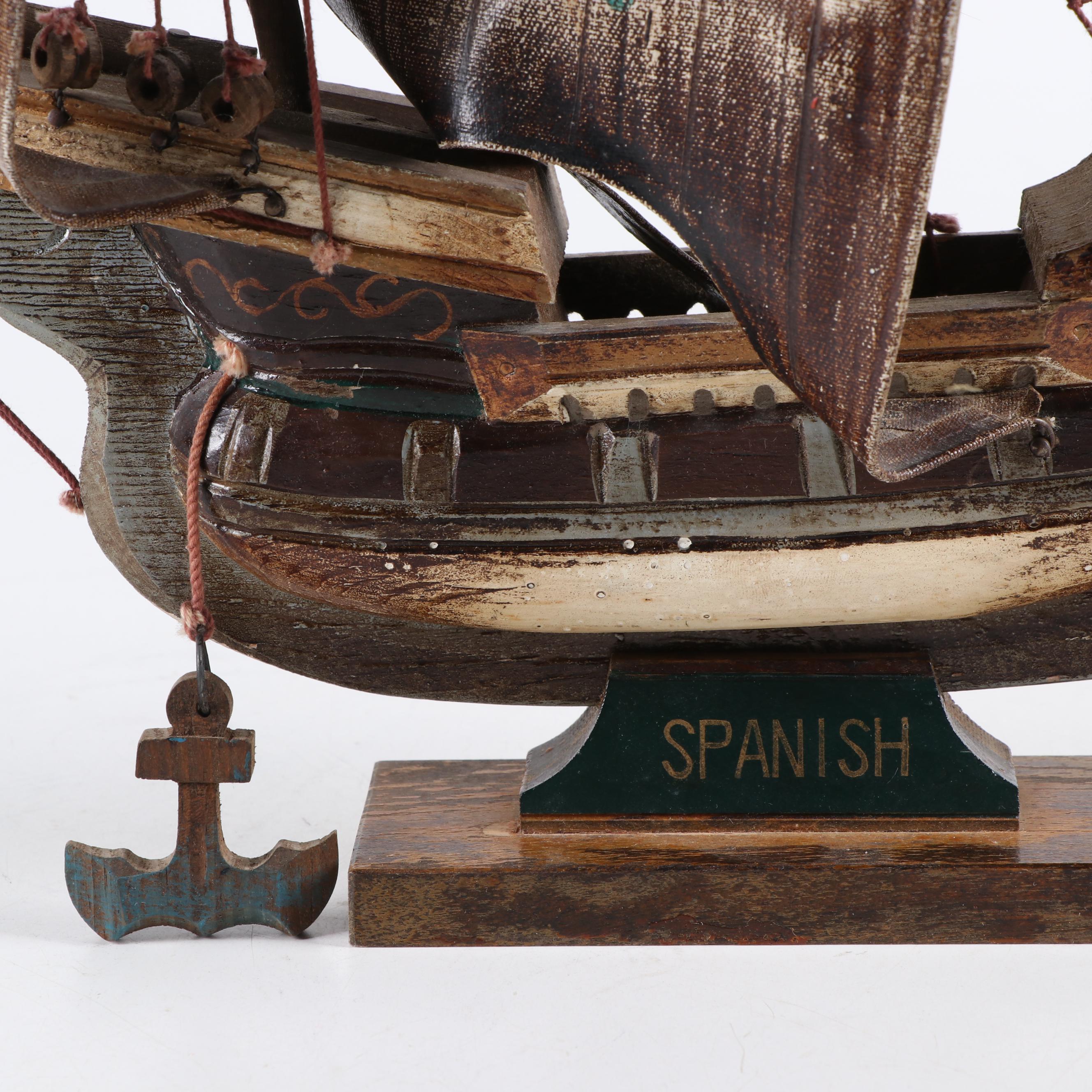 Wood and Canvas Spanish Galleon Model