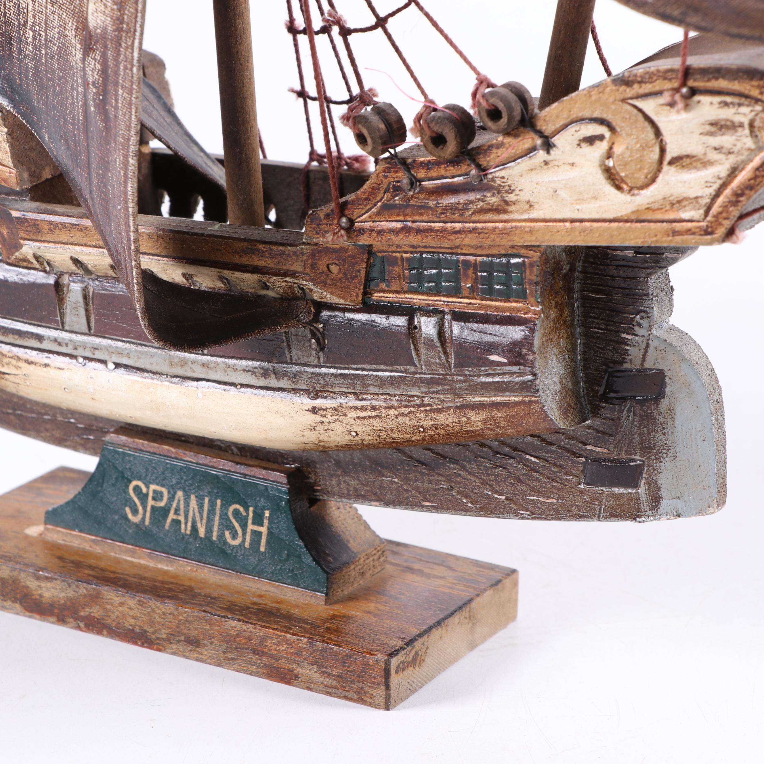 Wood and Canvas Spanish Galleon Model