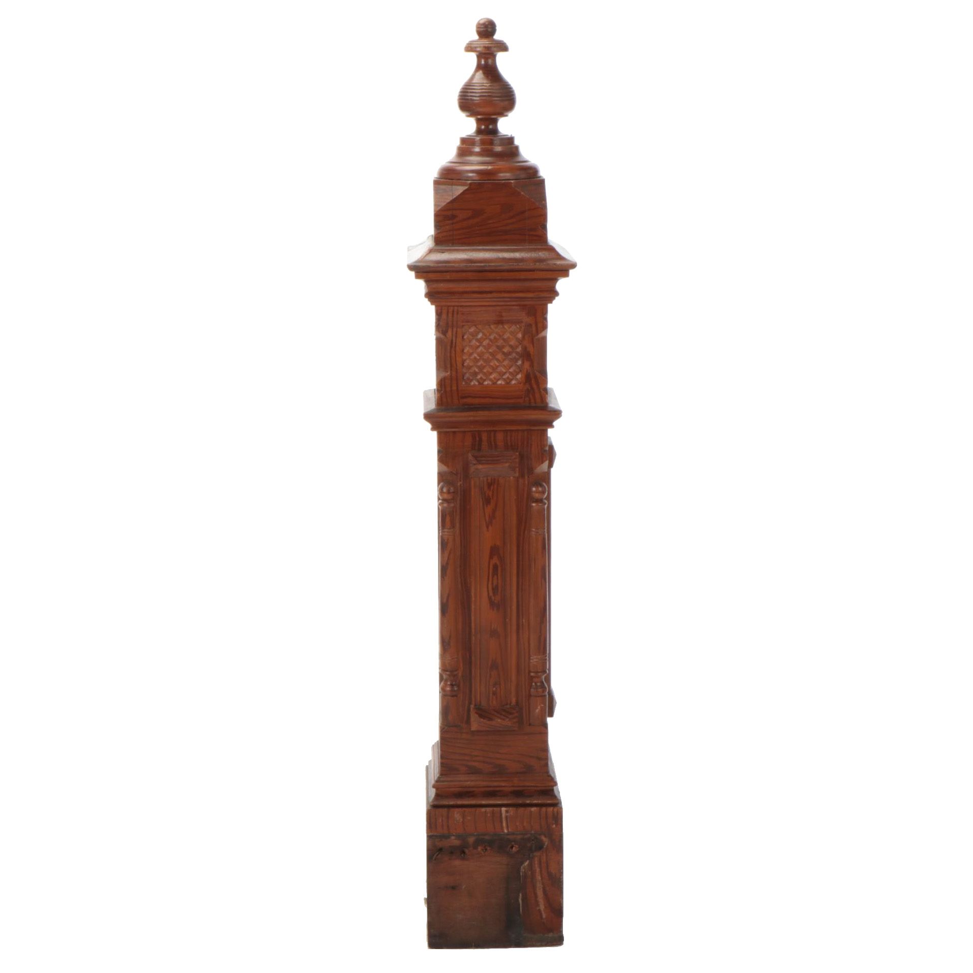 Victorian Carved and Grain-Painted Newel Post