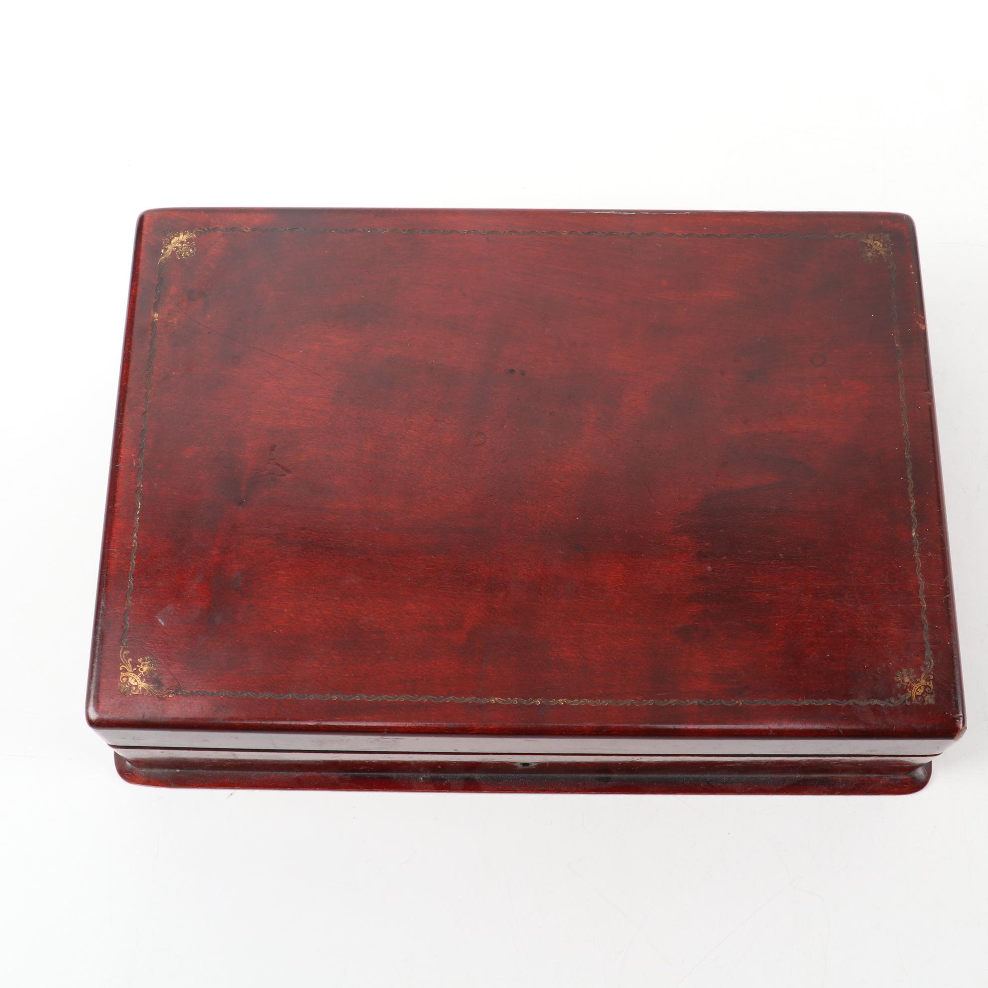 Resin Domino Set with Storage Box and Wooden Gaming Chest