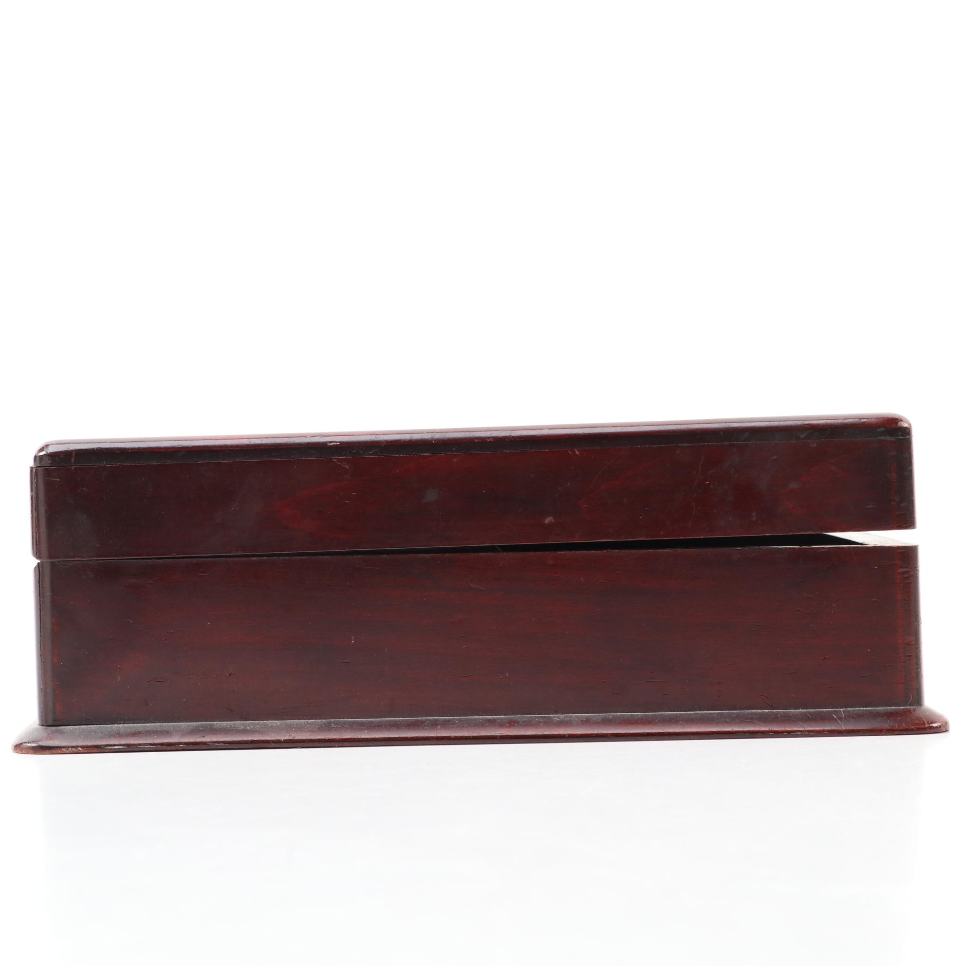 Resin Domino Set with Storage Box and Wooden Gaming Chest