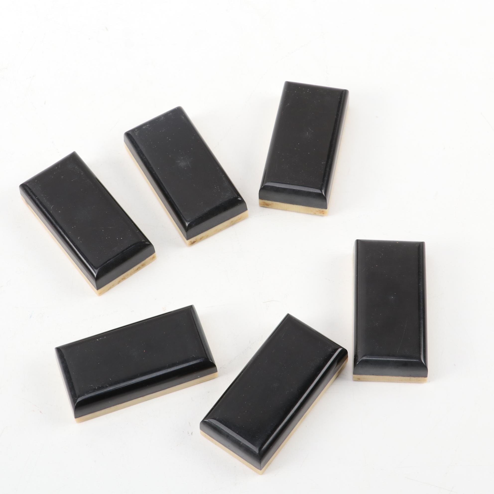 Resin Domino Set with Storage Box and Wooden Gaming Chest