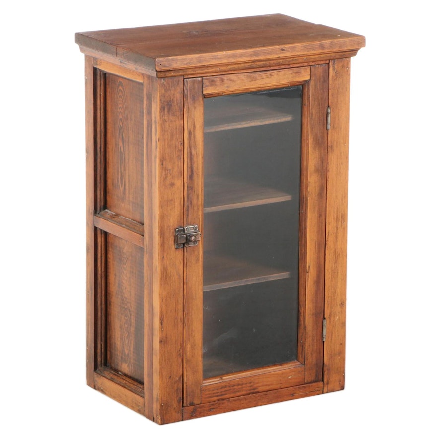American Primitive Pine Countertop Display Cabinet, Late 19th/Early 20th Century