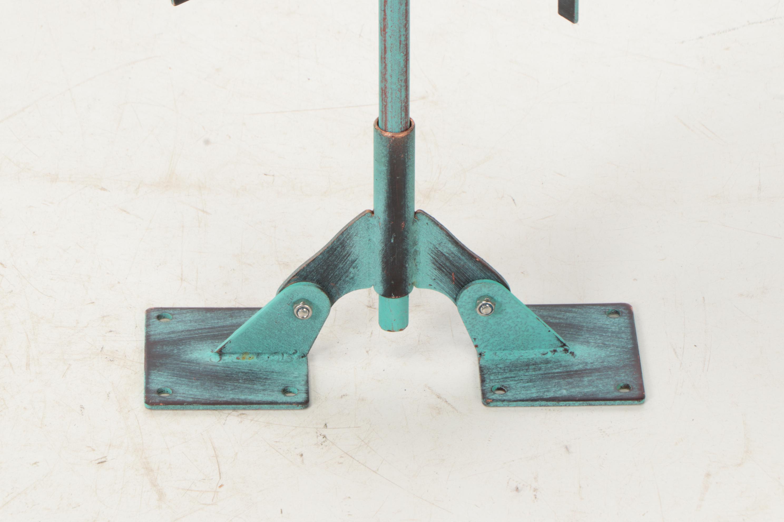 Verdigris Patinated Copper Steel Rooster Weathervane