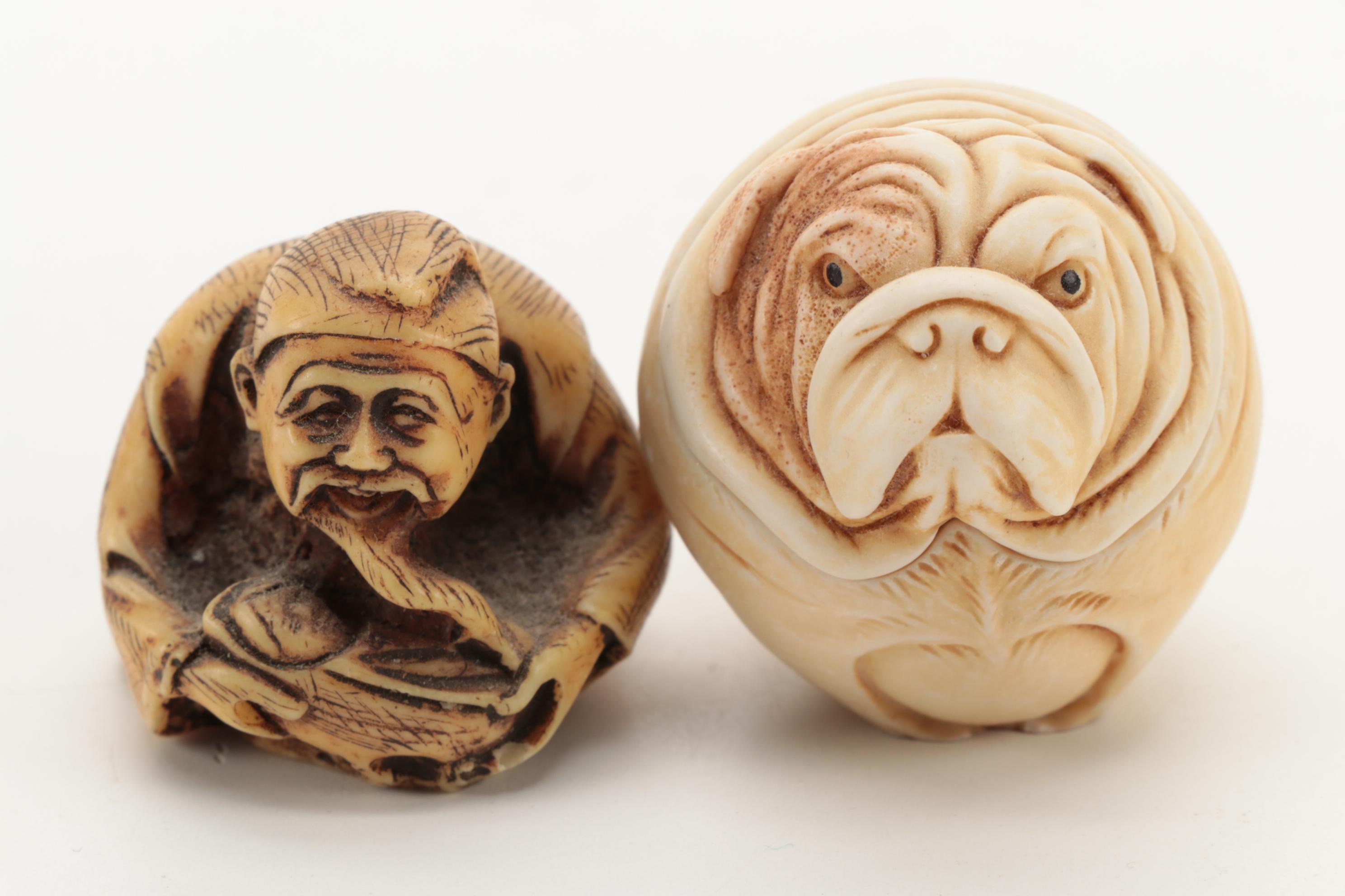 Japanese Cast Resin Netsuke Figurines