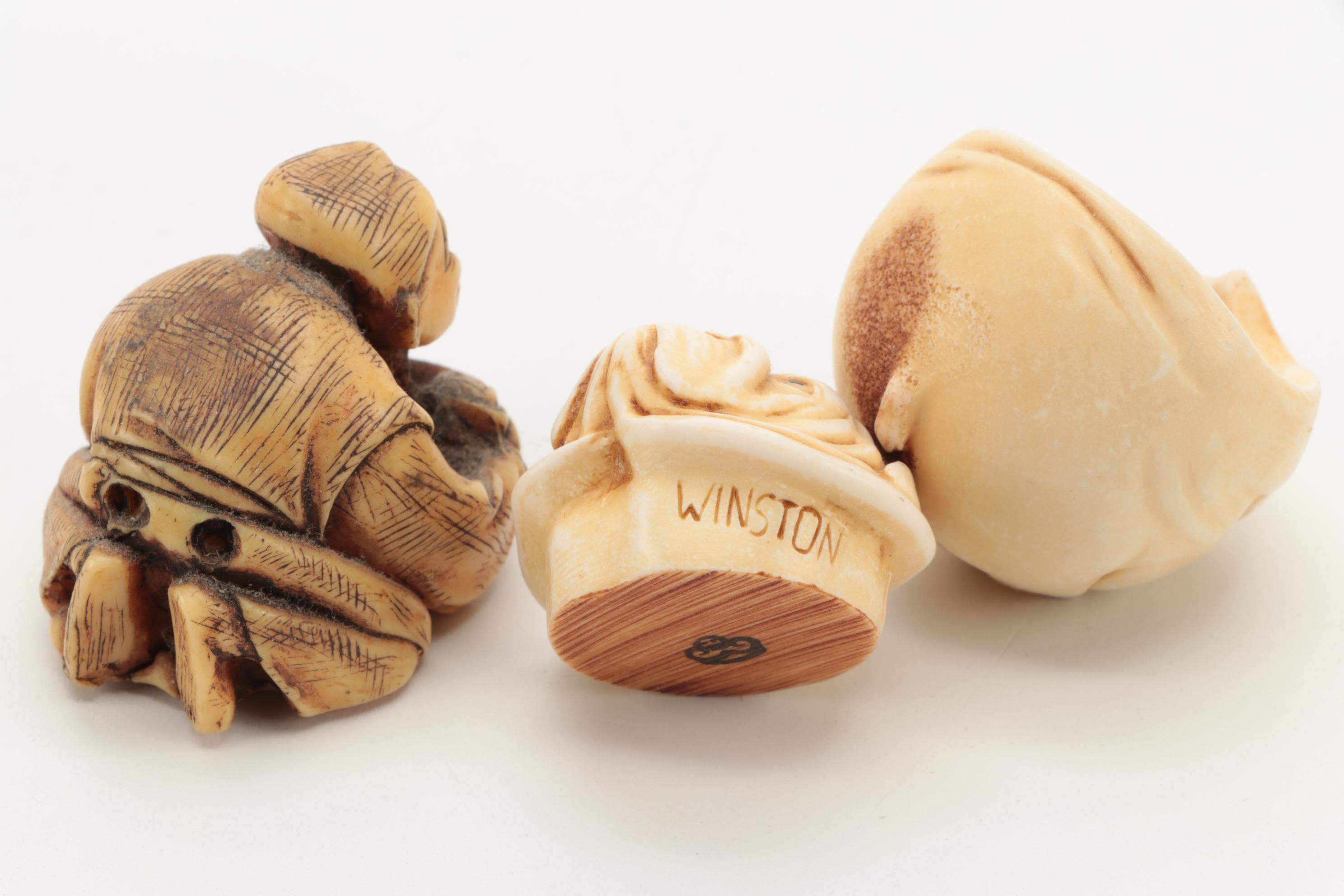 Japanese Cast Resin Netsuke Figurines