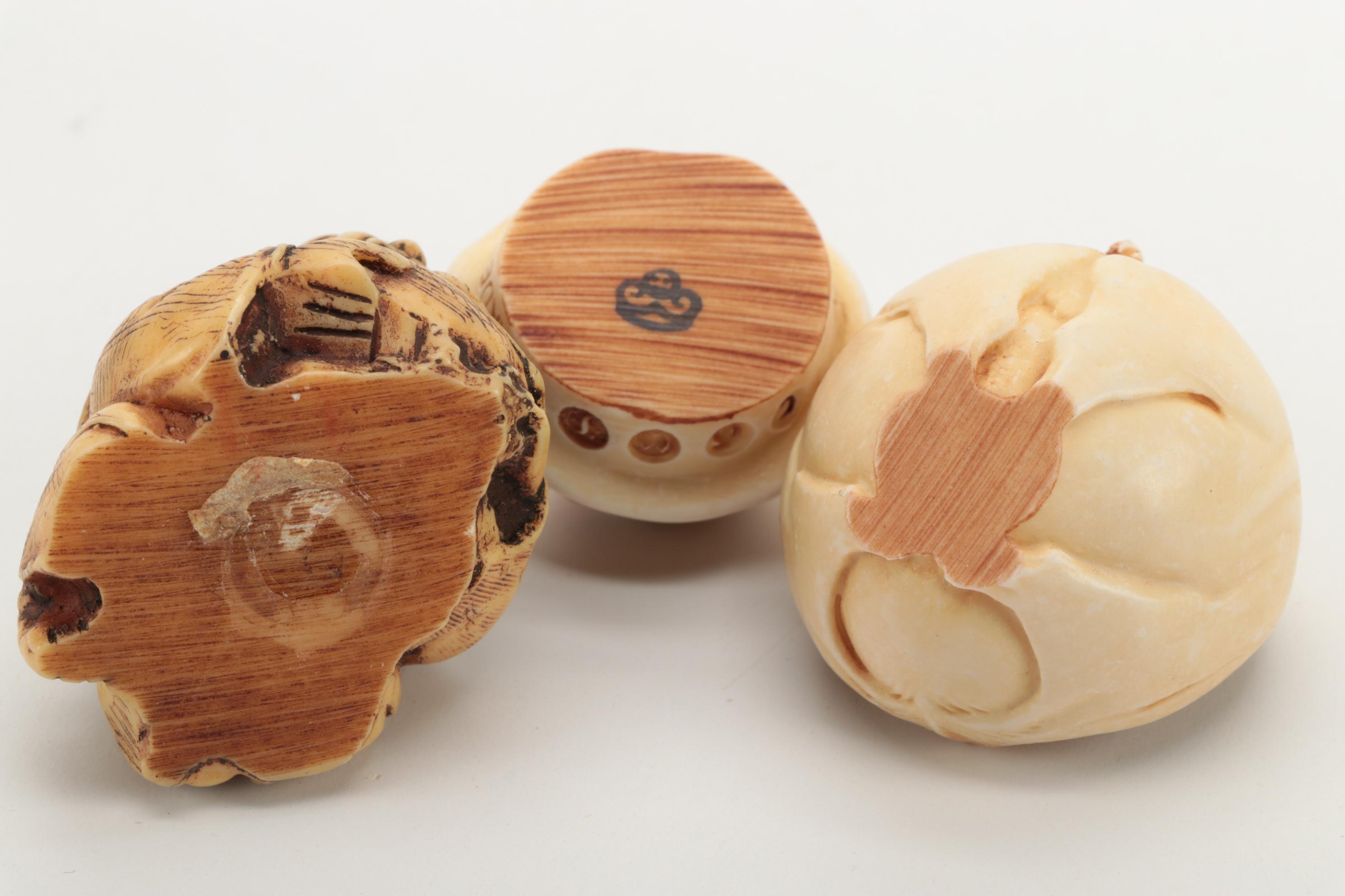 Japanese Cast Resin Netsuke Figurines