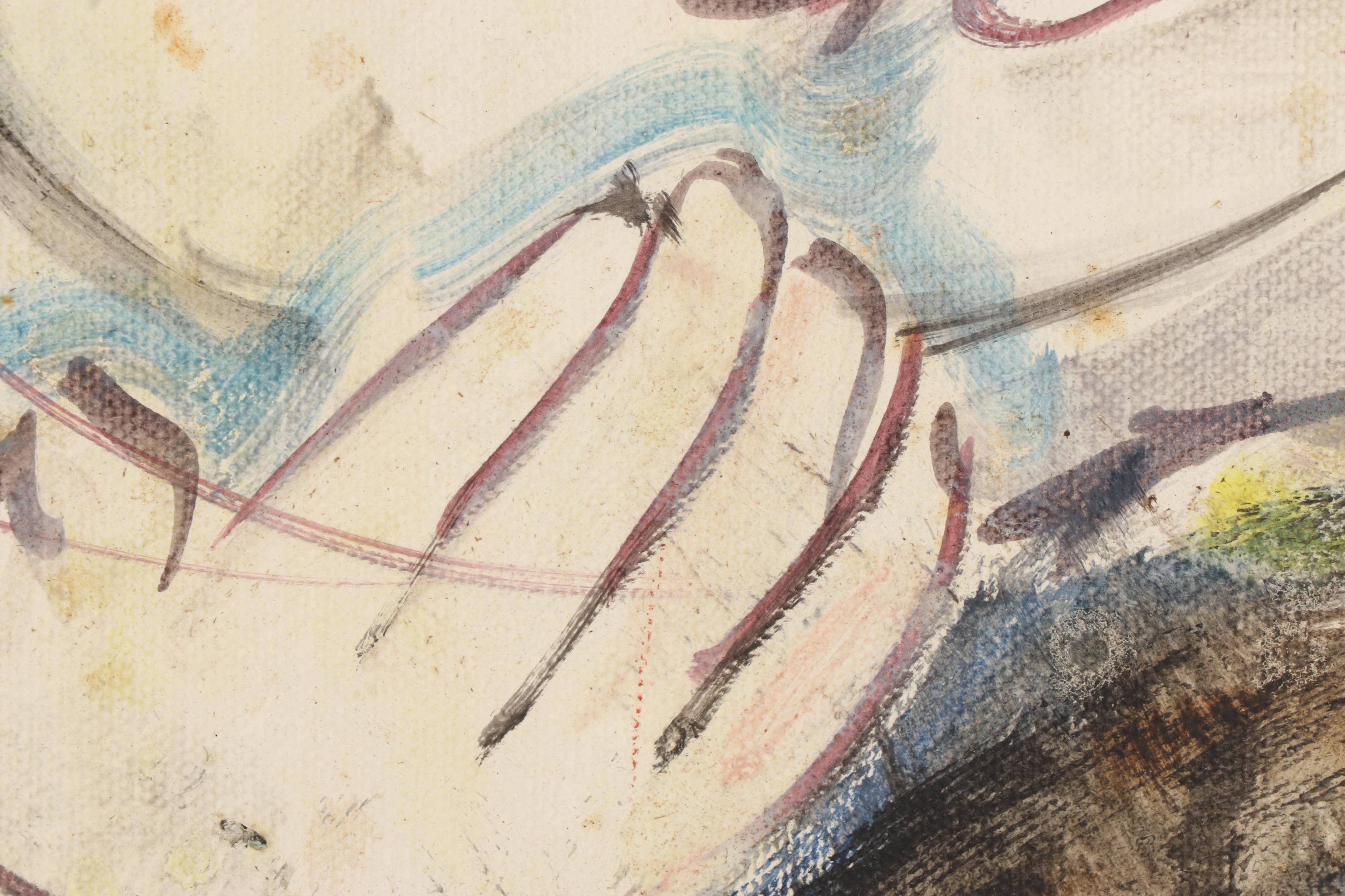 Ozz França Oil Painting of Clown Holding Dove, Mid to Late 20th Century