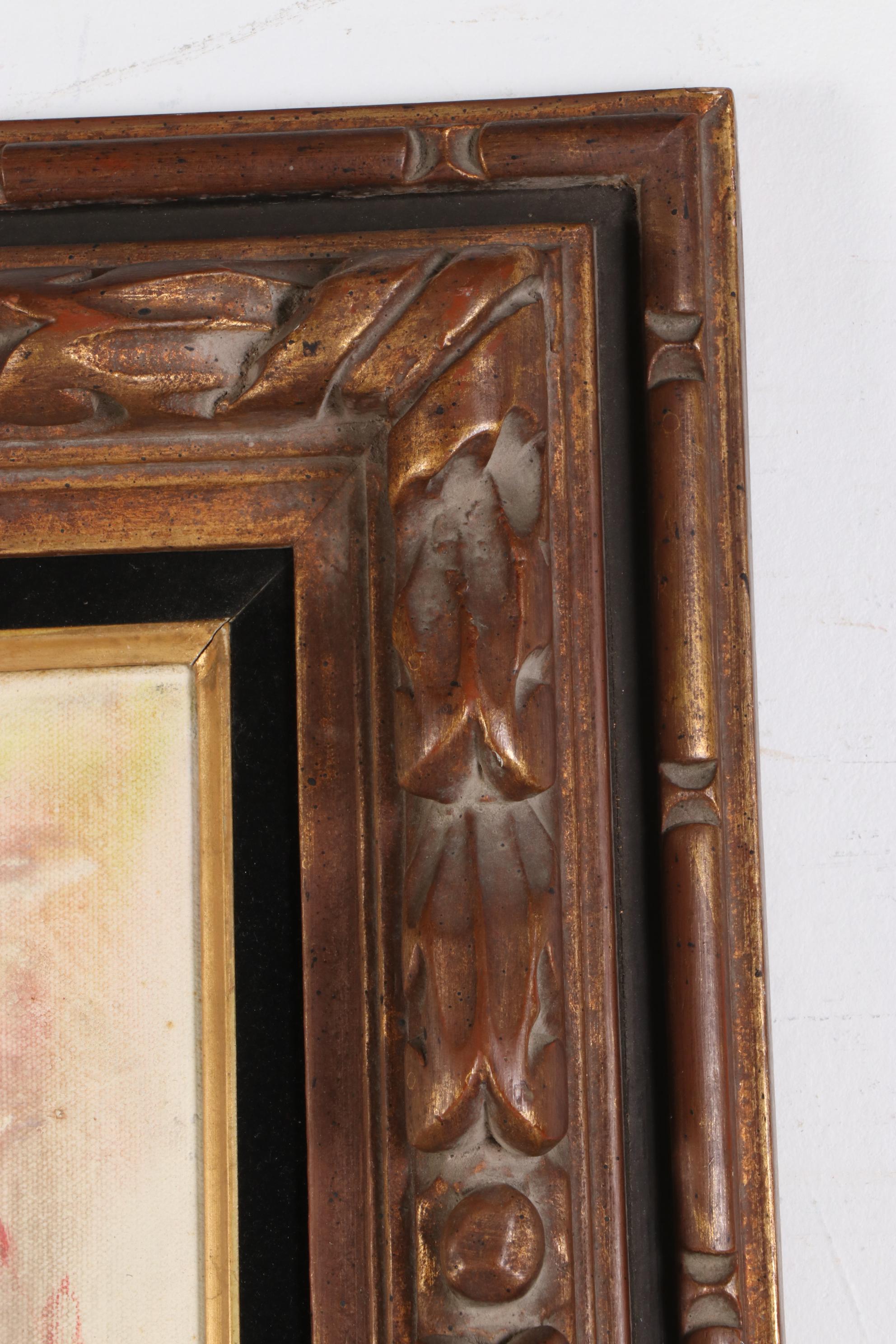 Ozz França Oil Painting of Clown Holding Dove, Mid to Late 20th Century