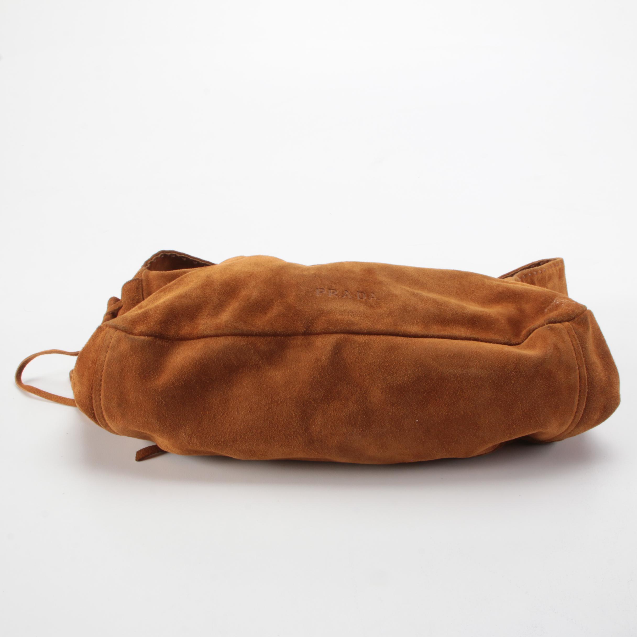Prada Hobo Bag in Cognac Suede
