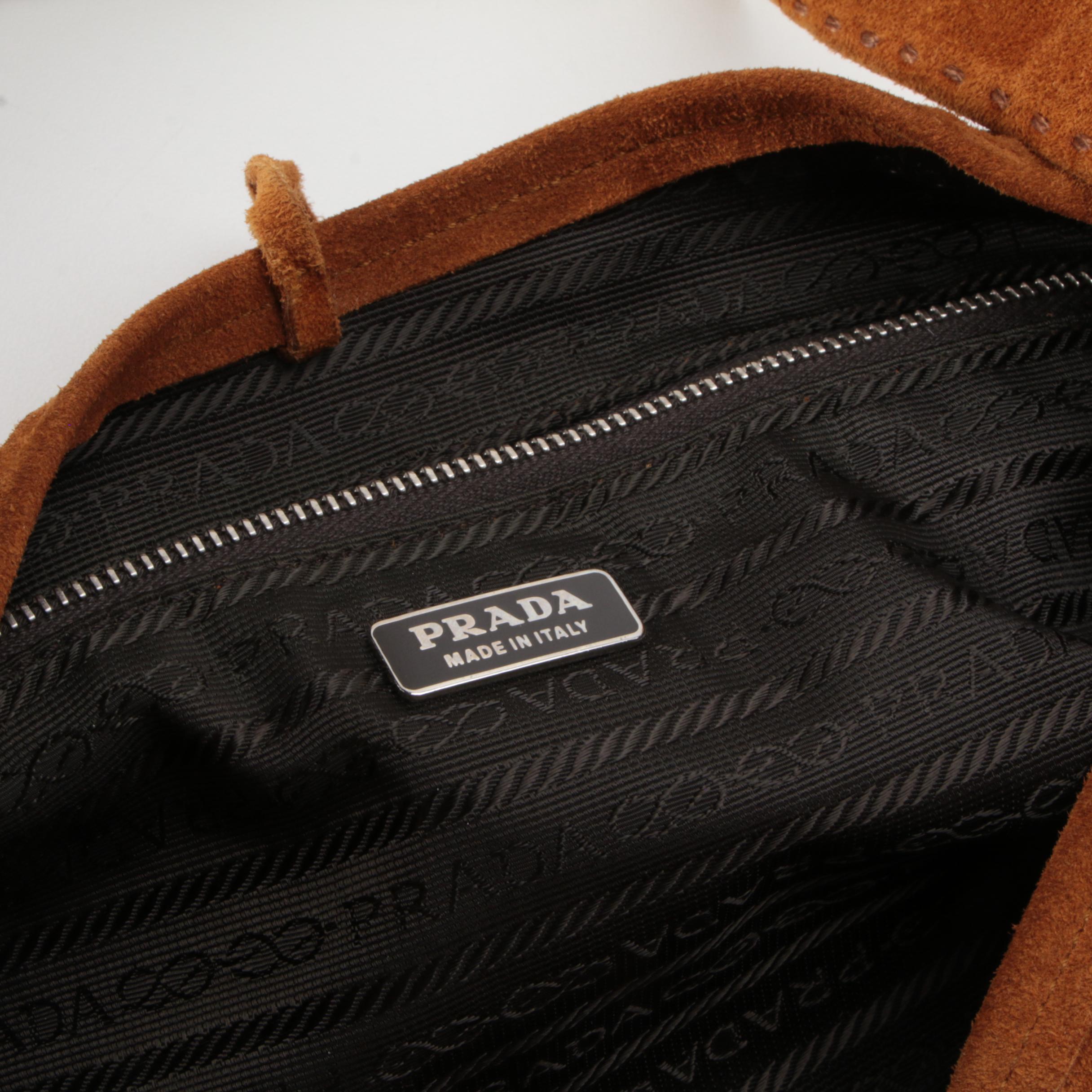 Prada Hobo Bag in Cognac Suede