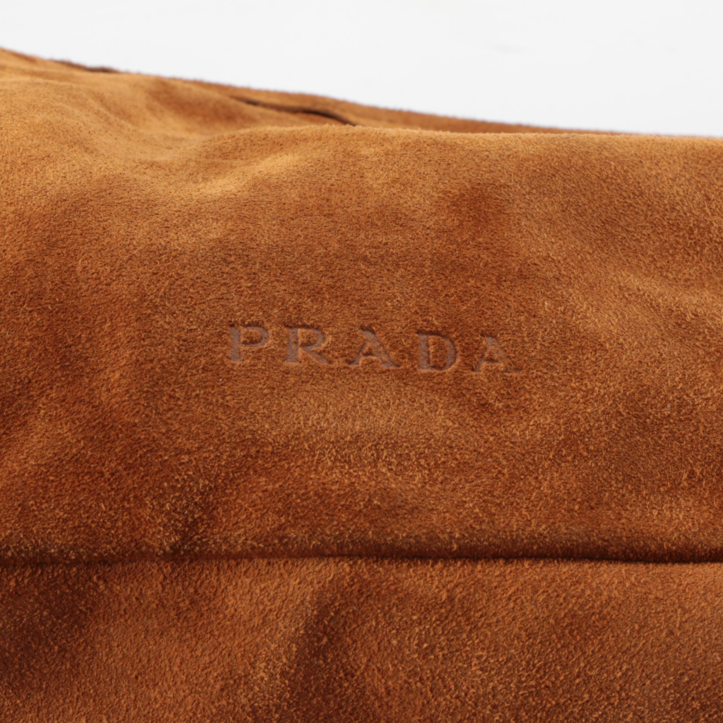 Prada Hobo Bag in Cognac Suede