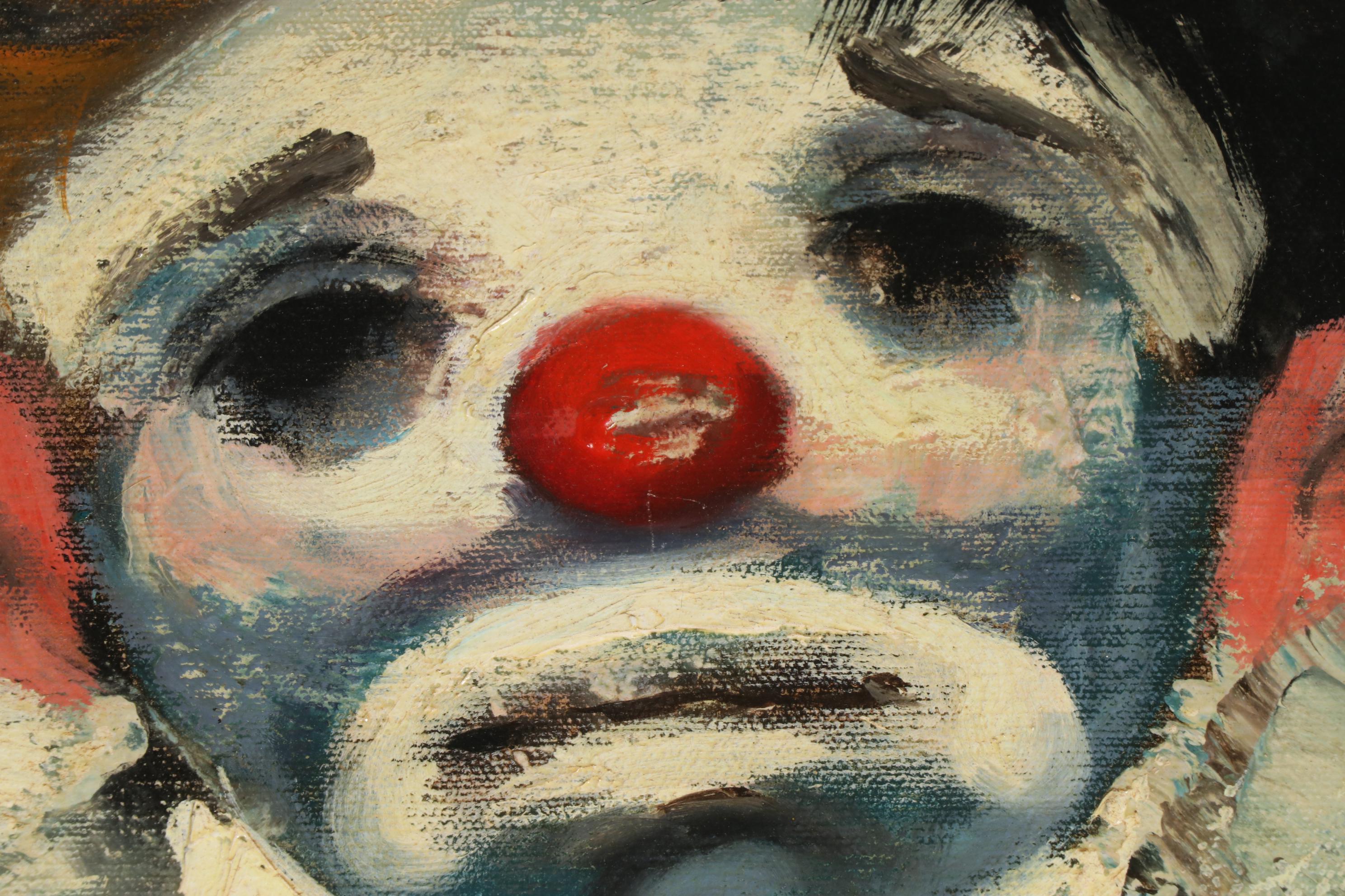 Ozz França Portrait Oil Painting "Clown in Love," 1965