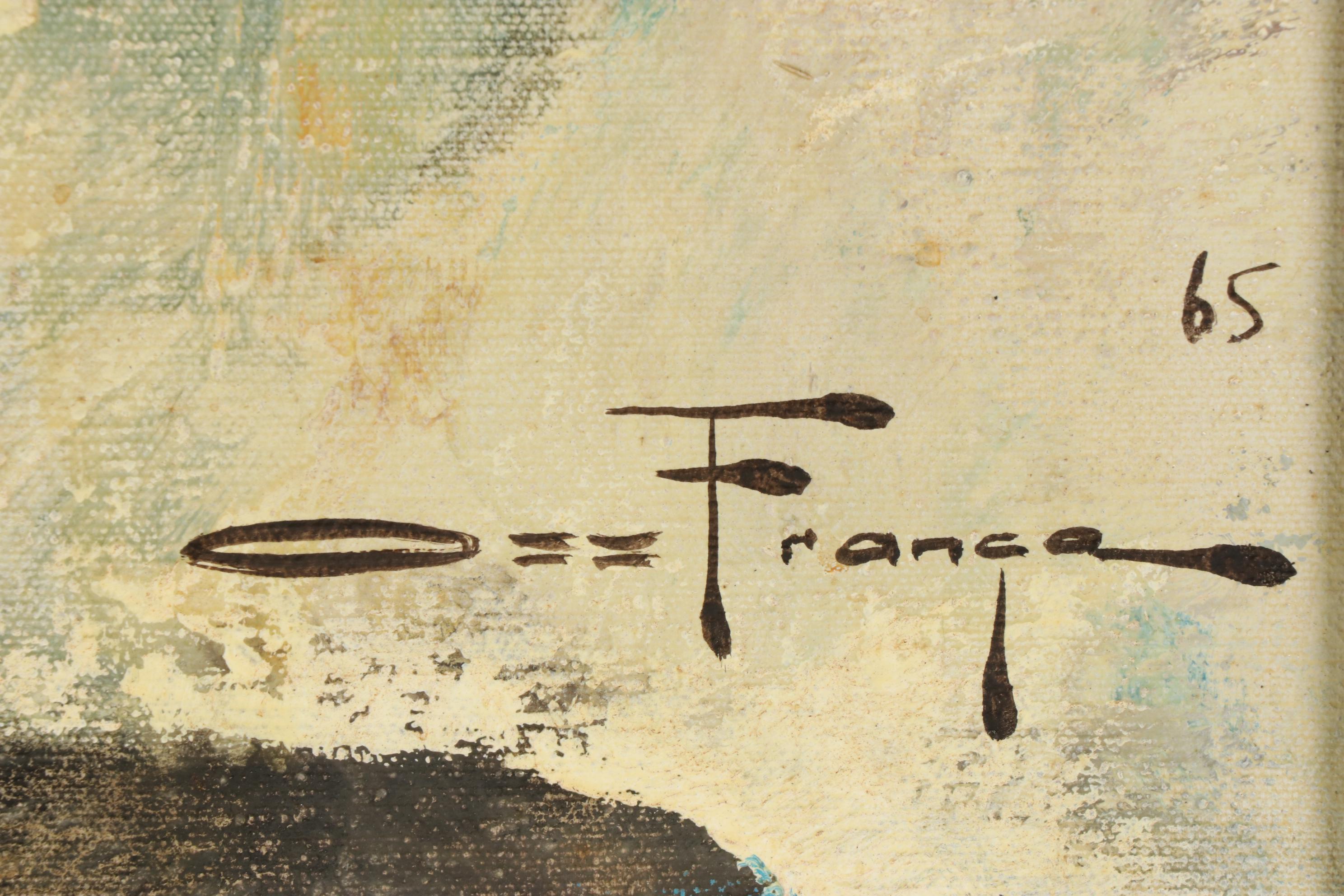 Ozz França Portrait Oil Painting "Clown in Love," 1965