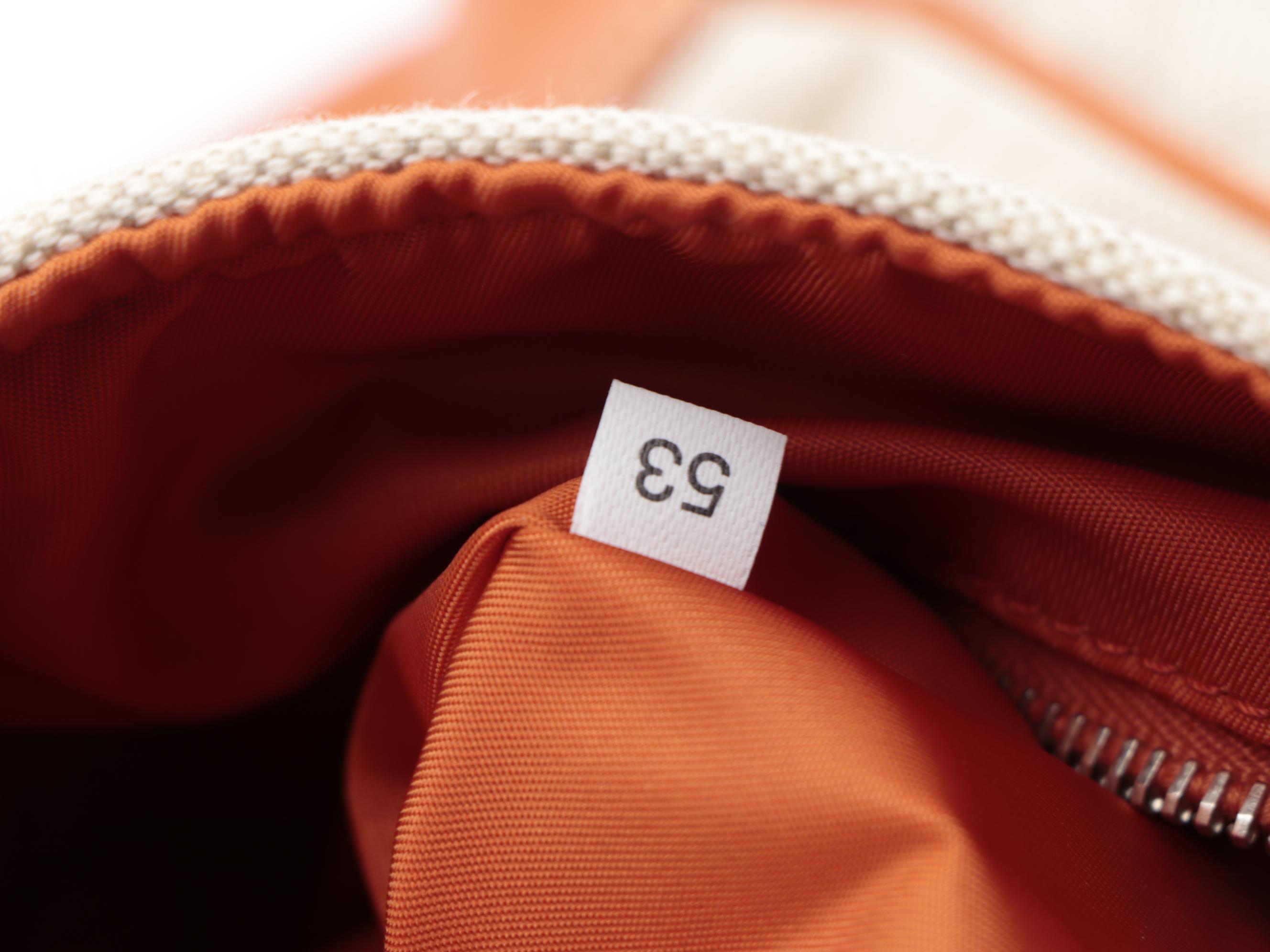 Prada Canvas Tote with Orange Grained Leather Trim