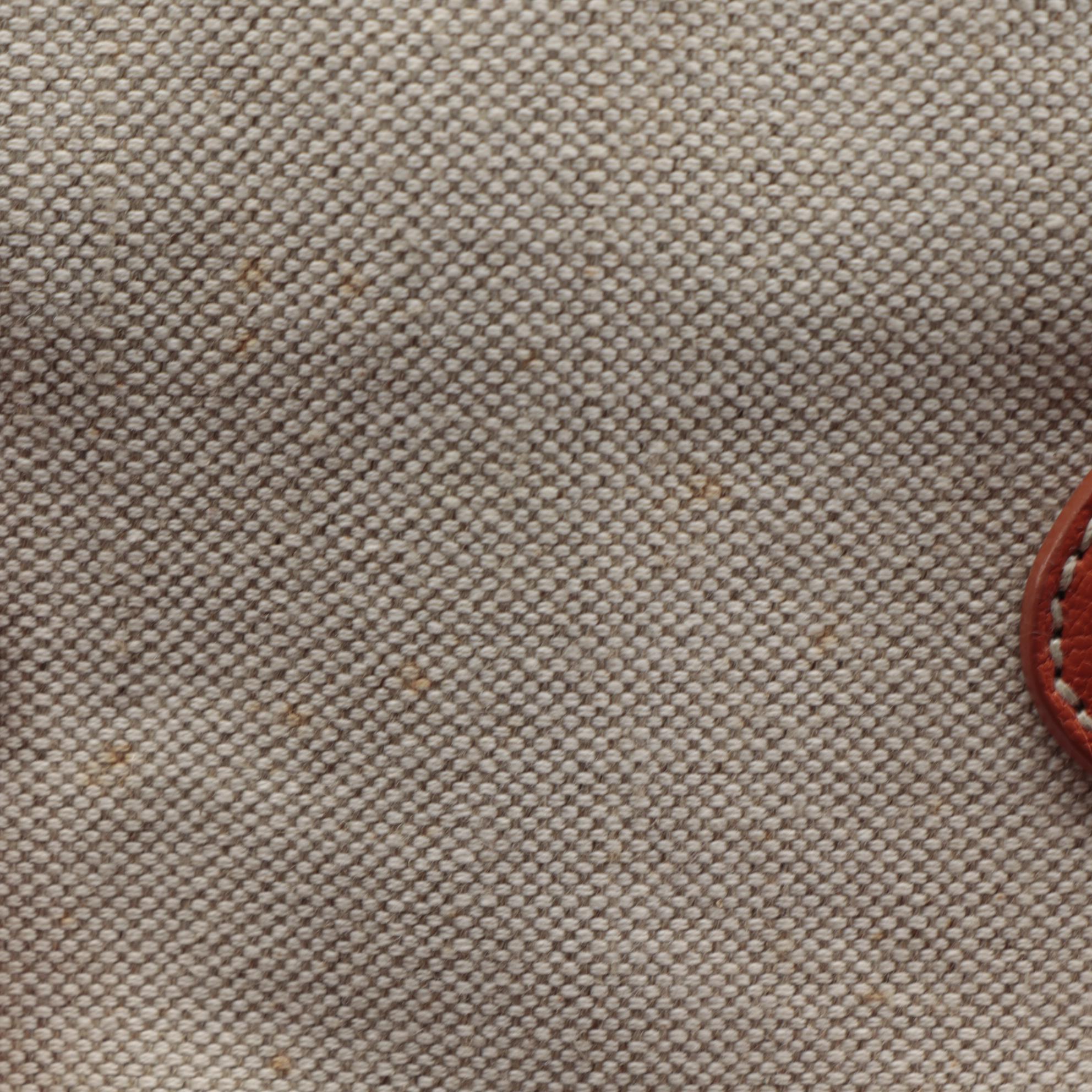 Prada Canvas Tote with Orange Grained Leather Trim