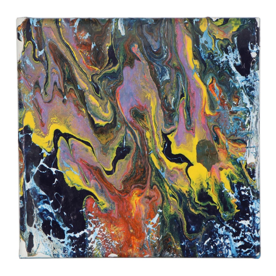 Abstract Acrylic Pour Painting, 21st Century