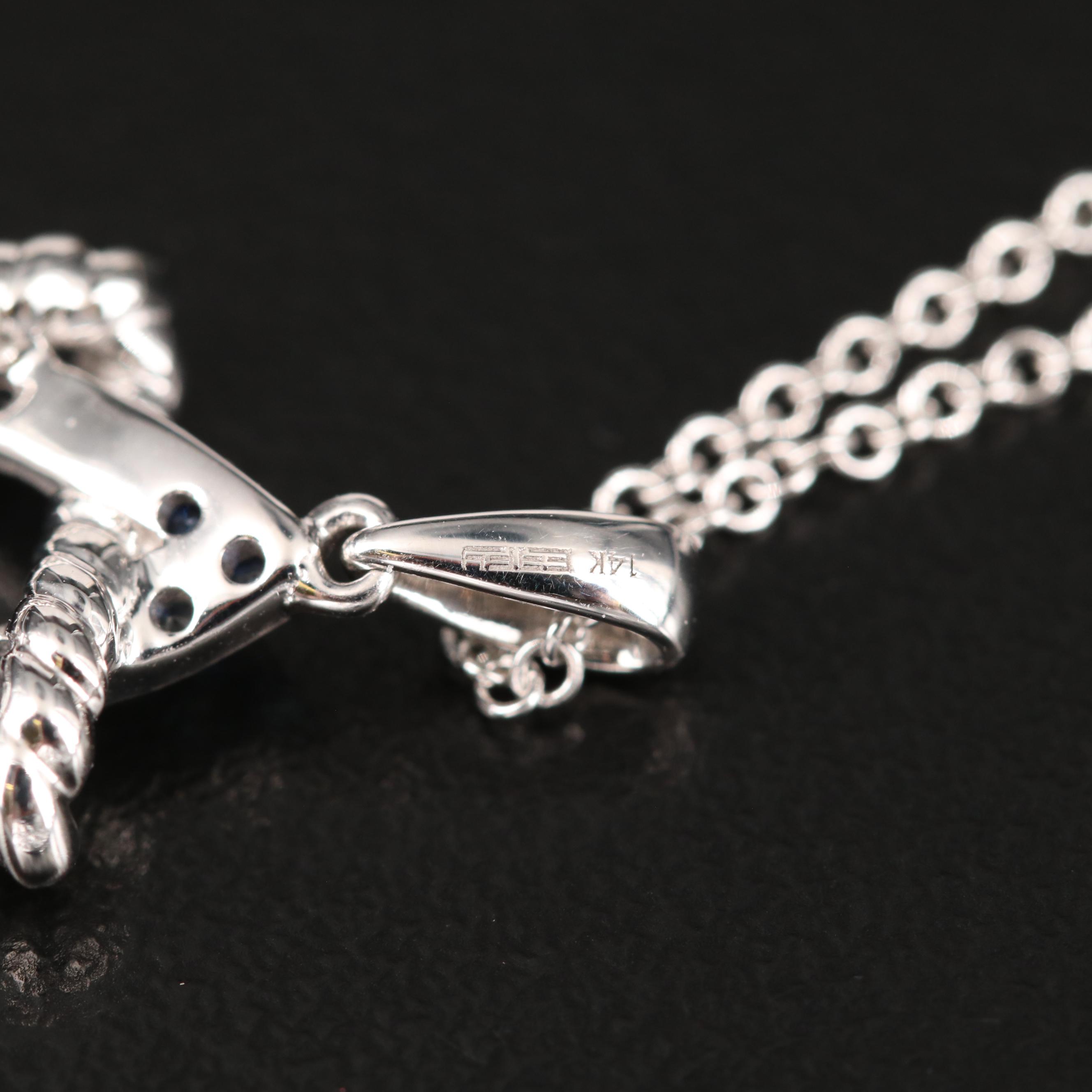 EFFY 14K Sapphire Star of David Pendant Necklace