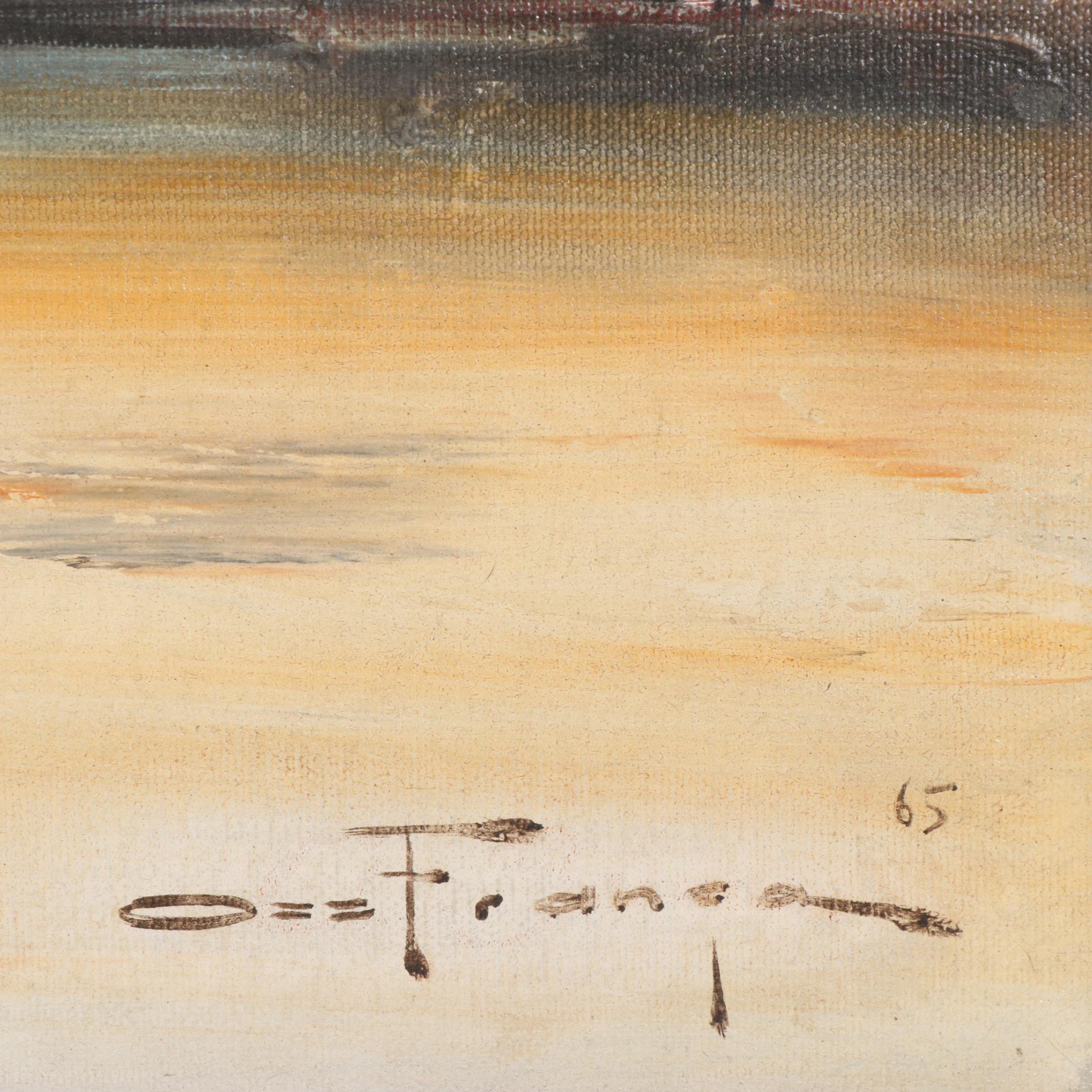 Ozz França Modernist Oil Painting "Crepúsculo," 1965