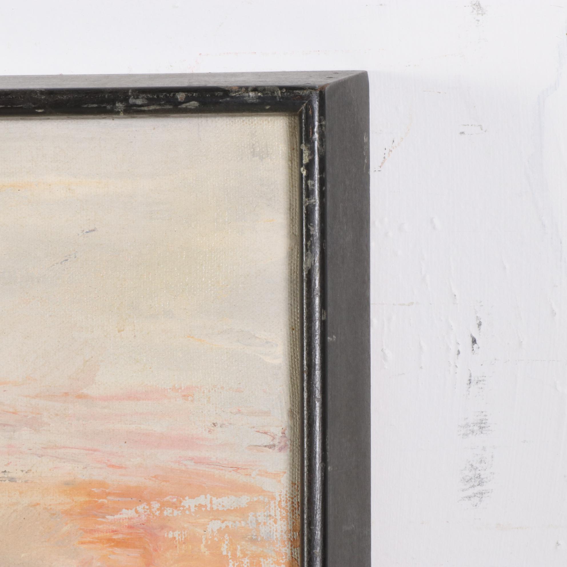 Ozz França Modernist Oil Painting "Crepúsculo," 1965